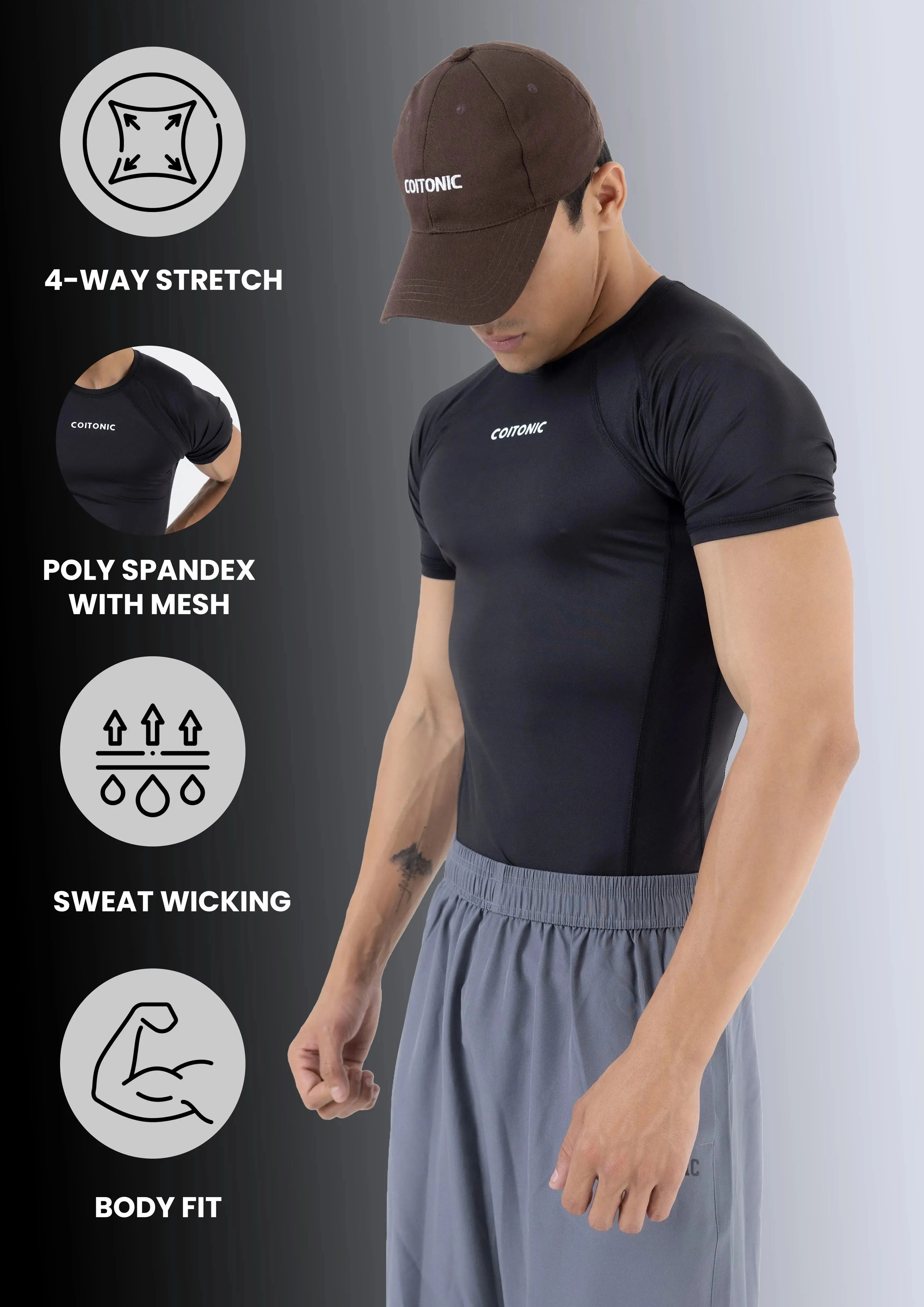 Air Tech Compression Half Sleeves T-shirt - Image 10