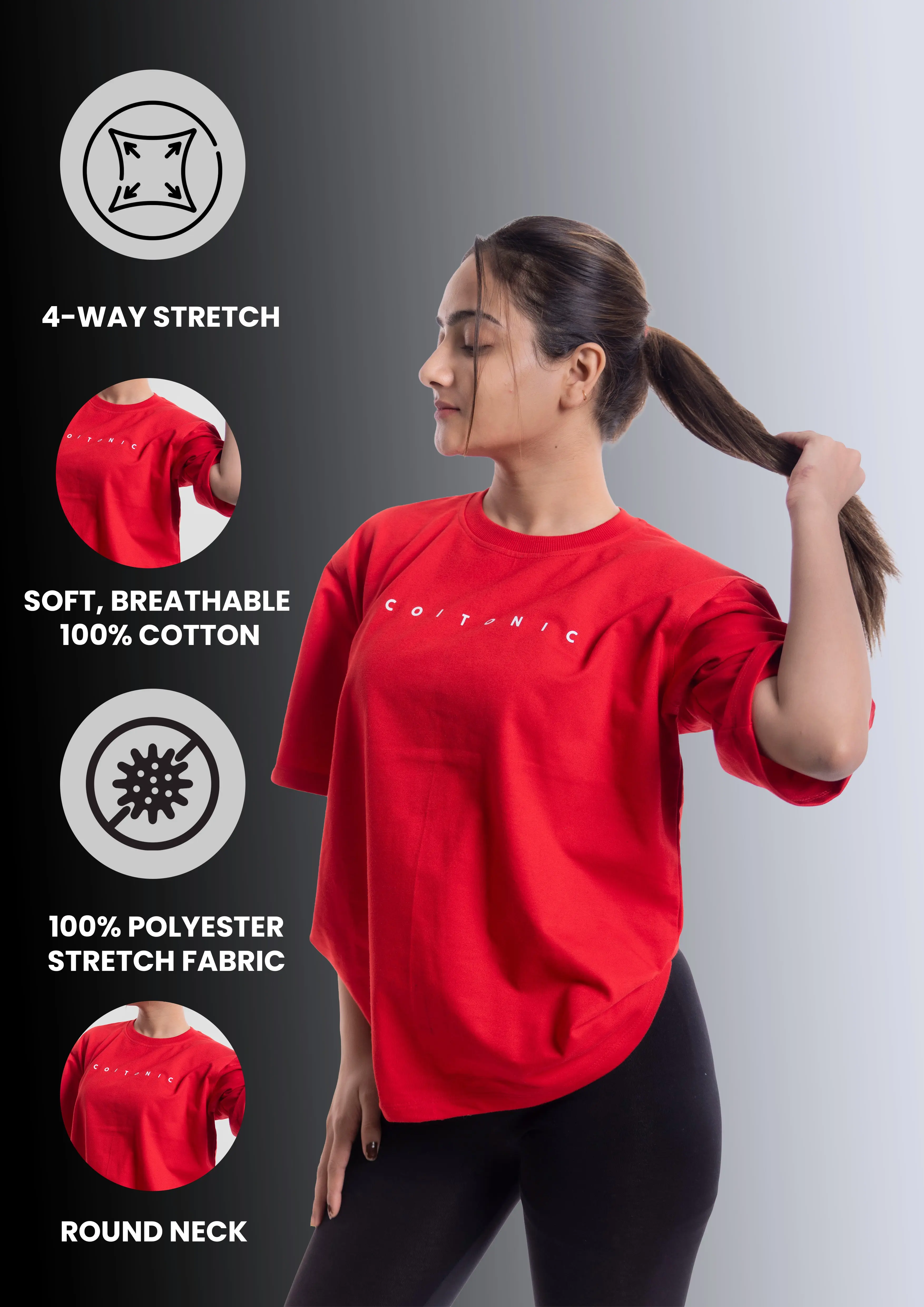Bold Arc Oversized T-shirt [ Women's ] - Image 6