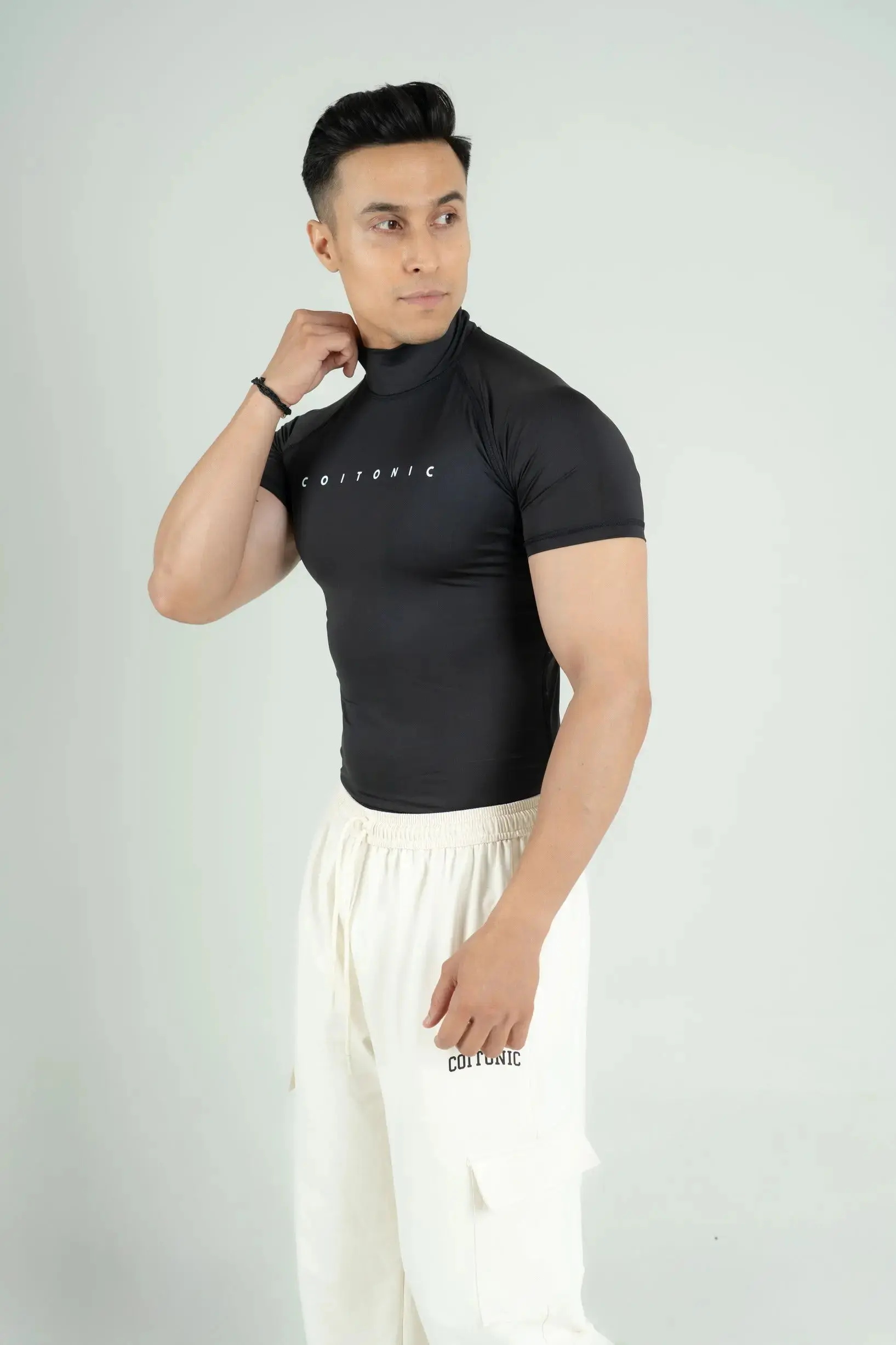 Compression Half Sleeves High Neck T-shirt - Image 15