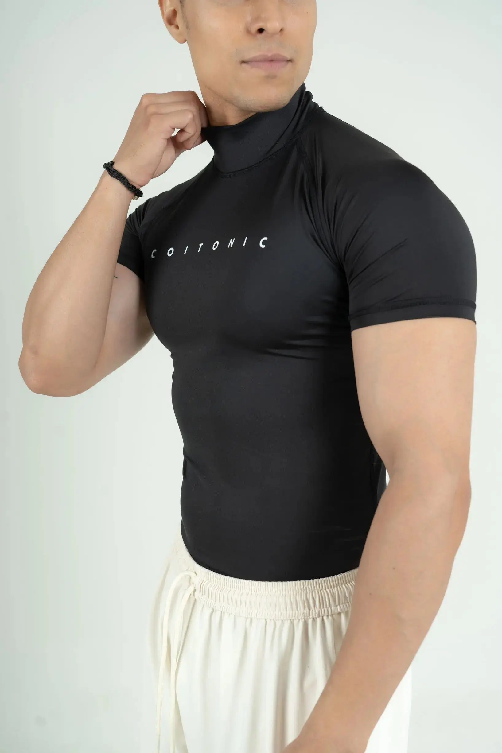 Compression Half Sleeves High Neck T-shirt - Image 16