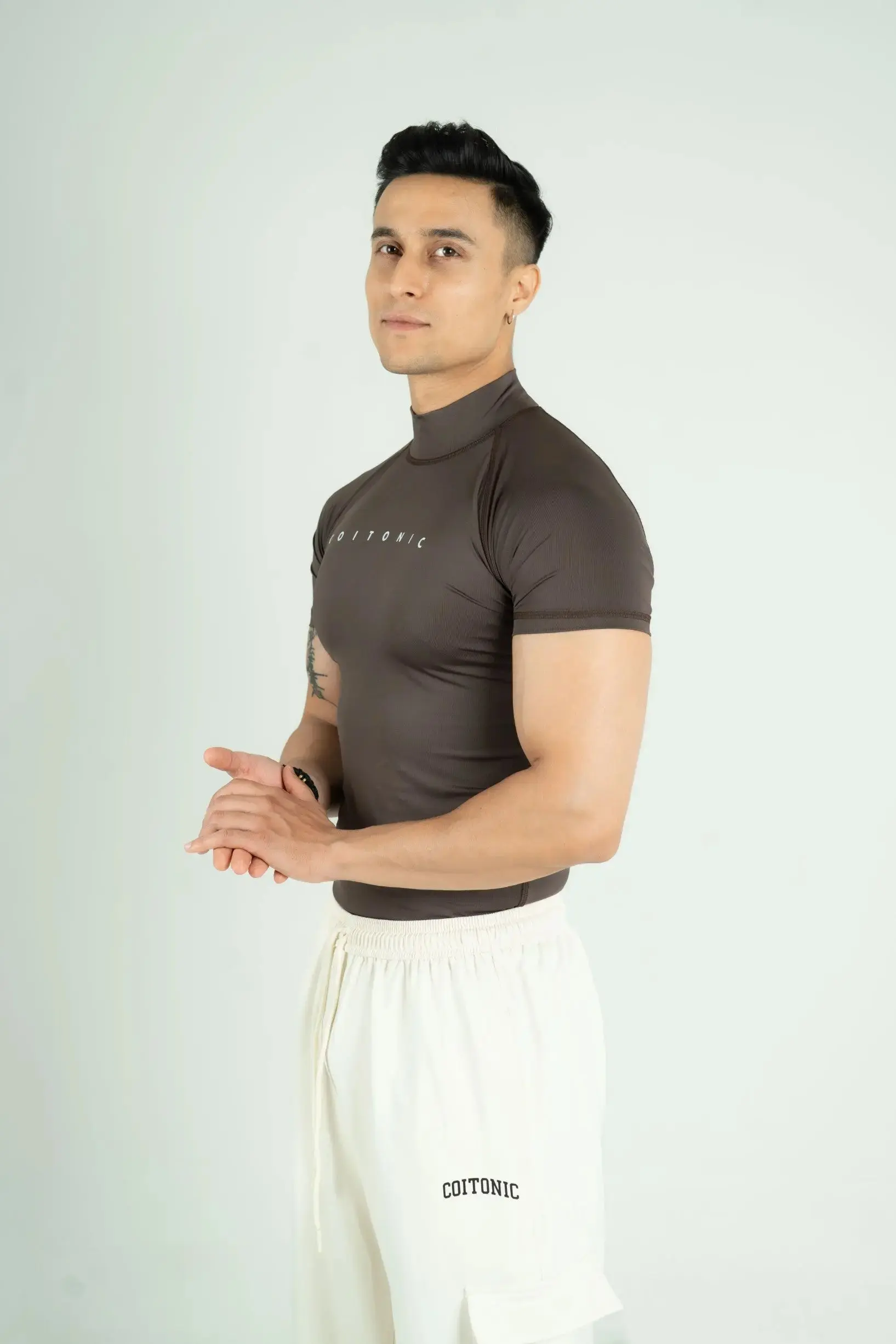 Compression Half Sleeves High Neck T-shirt - Image 21