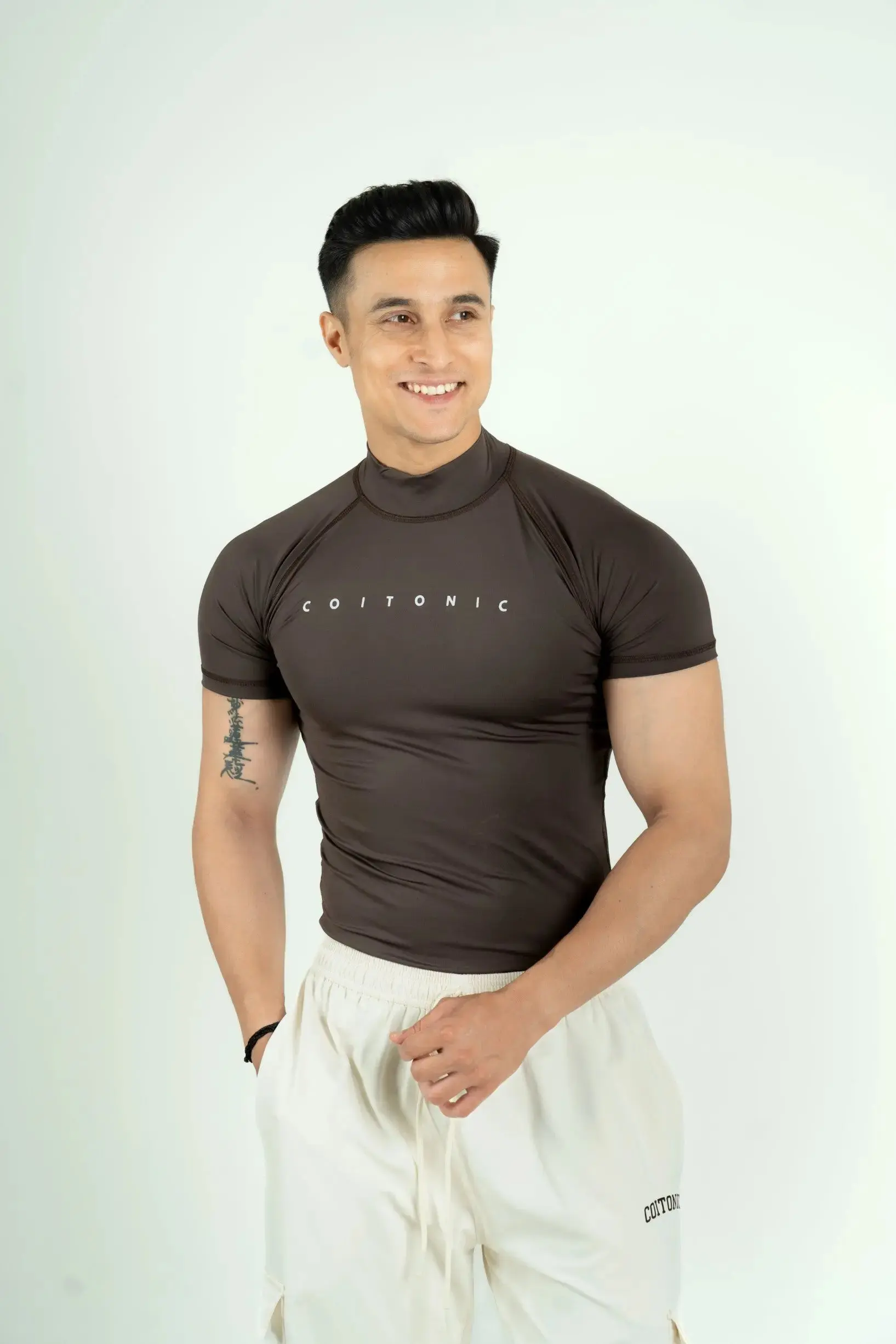 Compression Half Sleeves High Neck T-shirt - Image 23