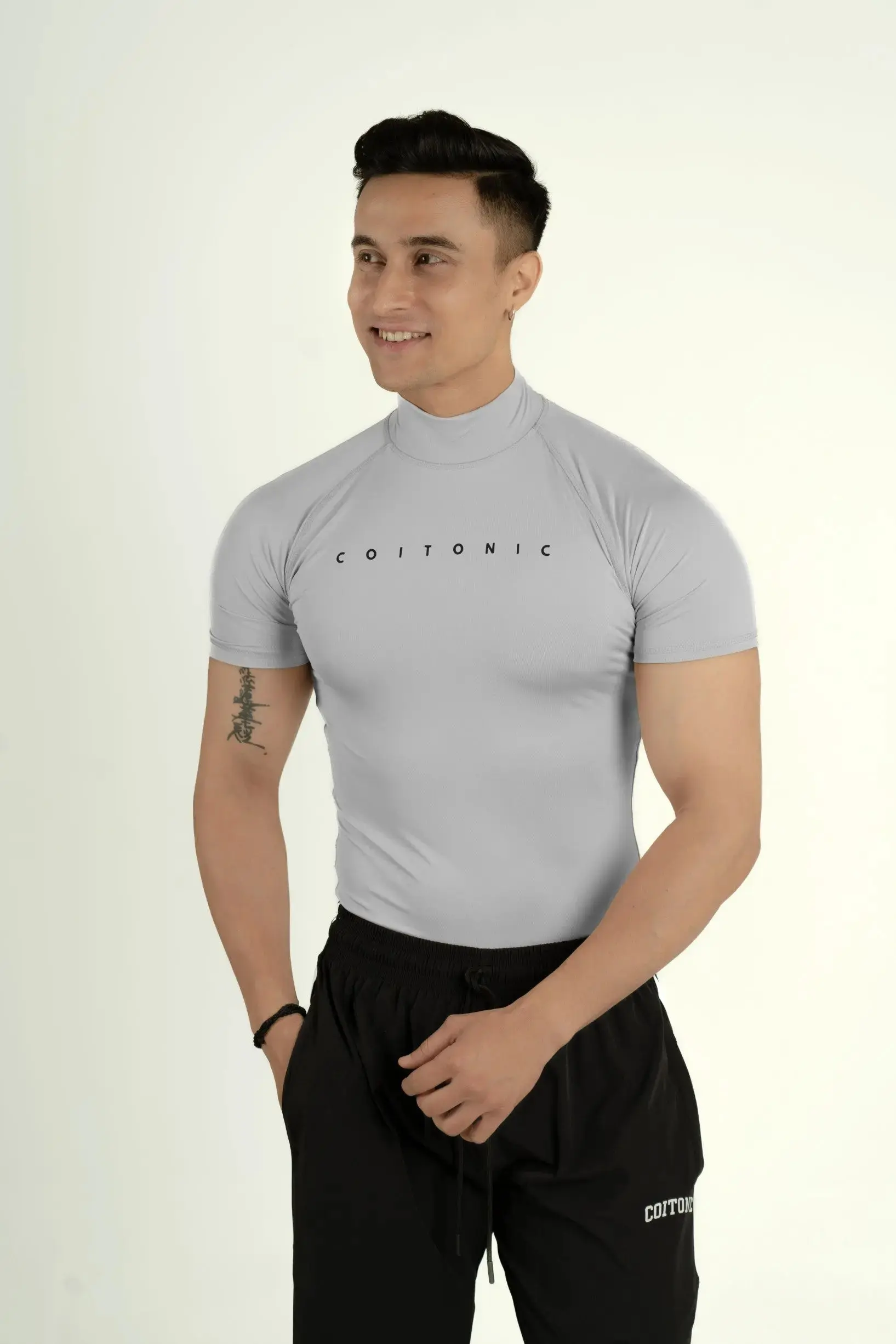 Compression Half Sleeves High Neck T-shirt - Image 28