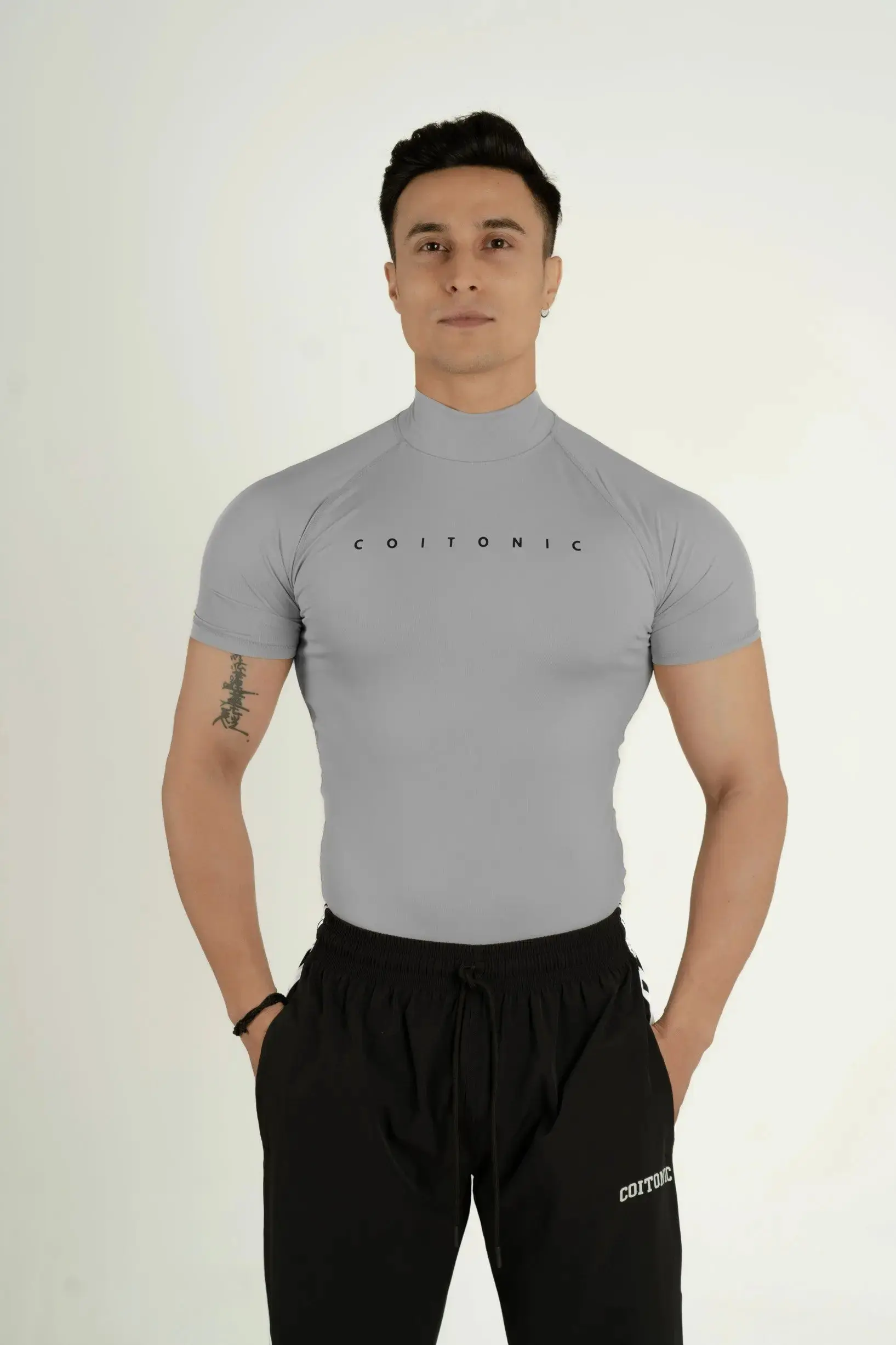 Compression Half Sleeves High Neck T-shirt - Image 29