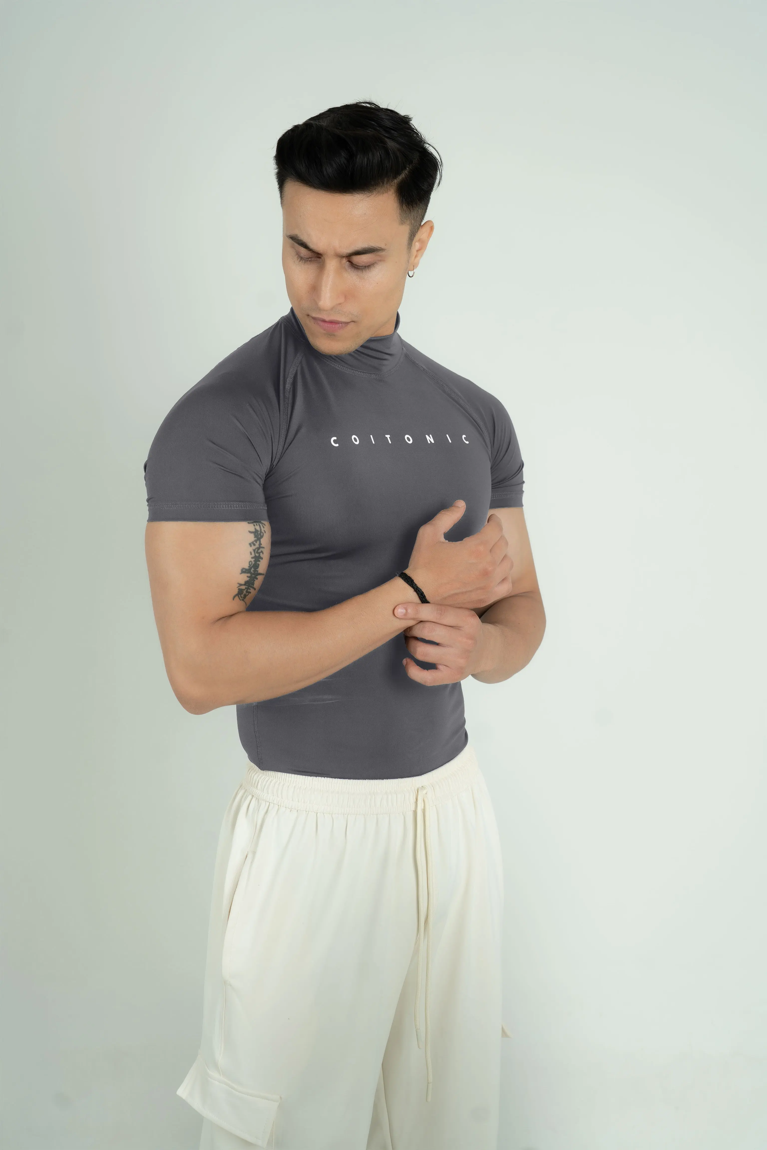 Compression Half Sleeves High Neck T-shirt - Image 3