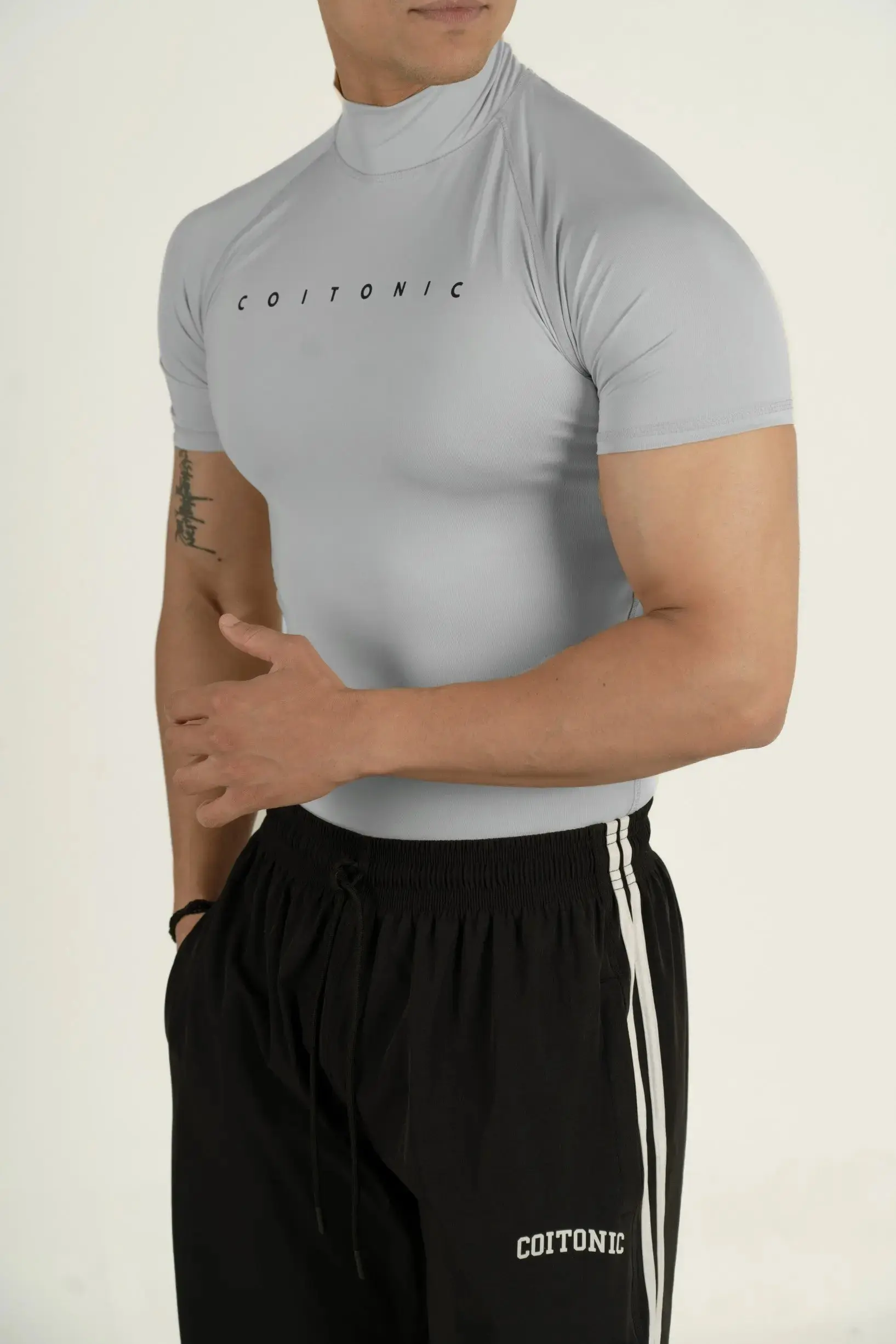 Compression Half Sleeves High Neck T-shirt - Image 30