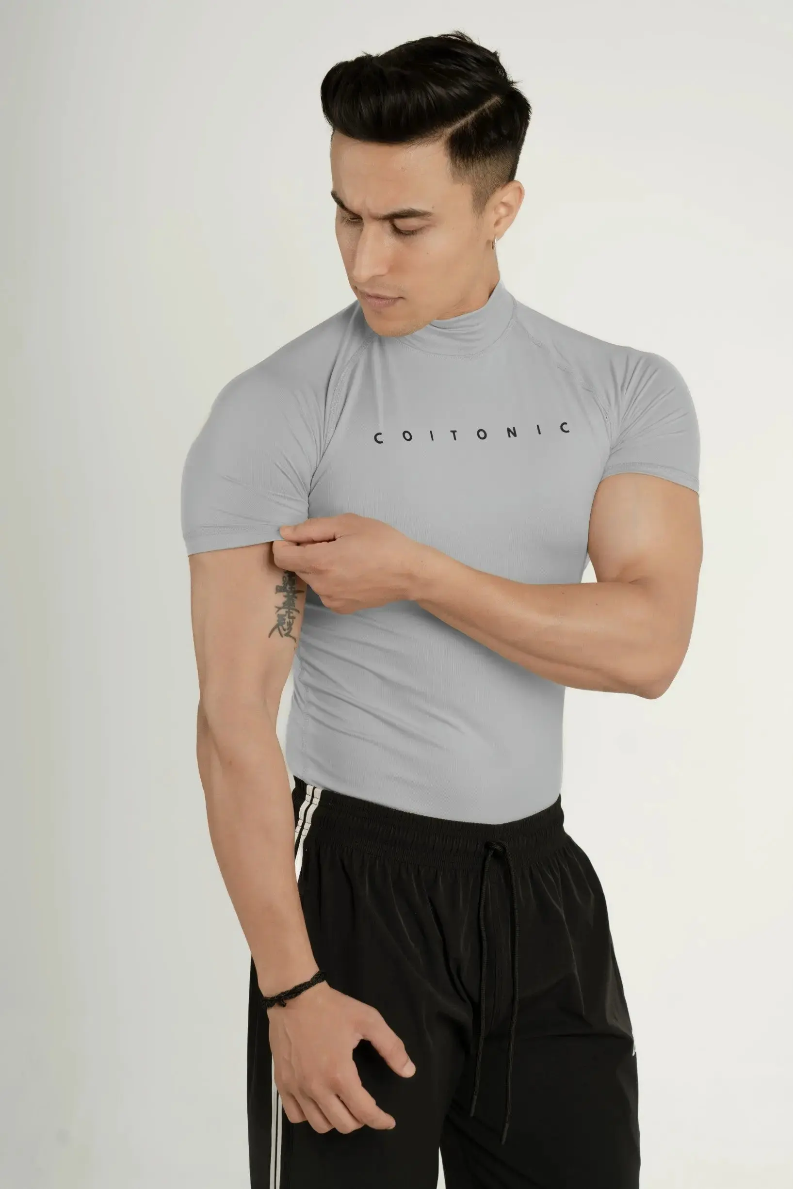 Compression Half Sleeves High Neck T-shirt - Image 31