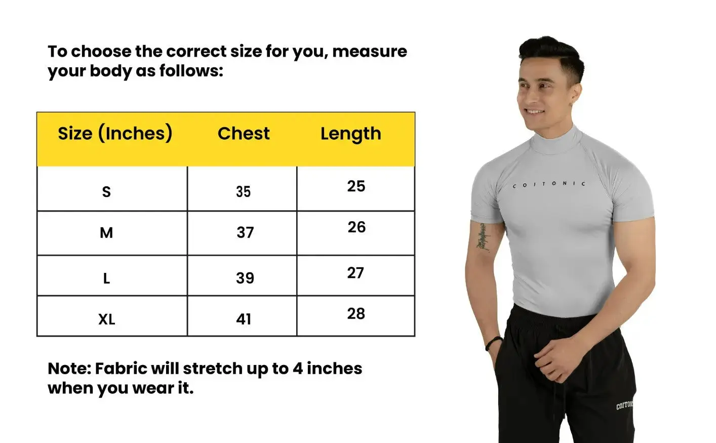 Compression Half Sleeves High Neck T-shirt - Image 34