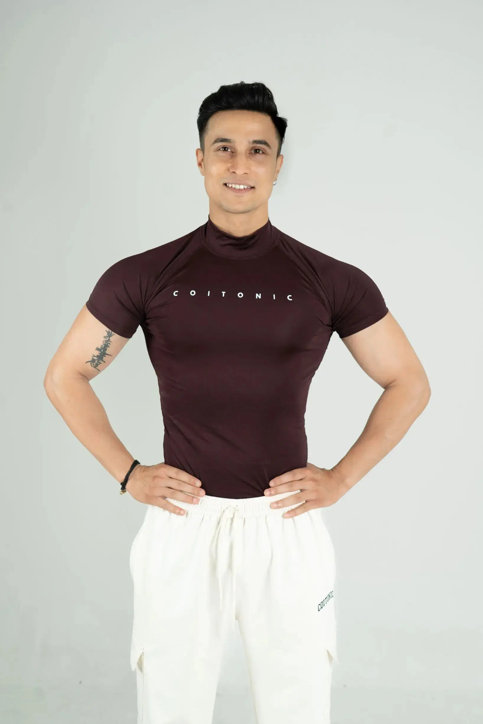 Compression Half Sleeves High Neck T-shirt - Image 36