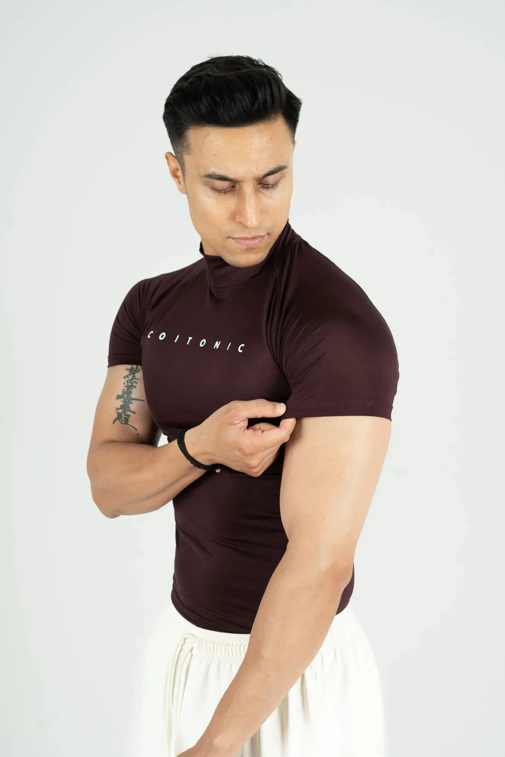 Compression Half Sleeves High Neck T-shirt - Image 37