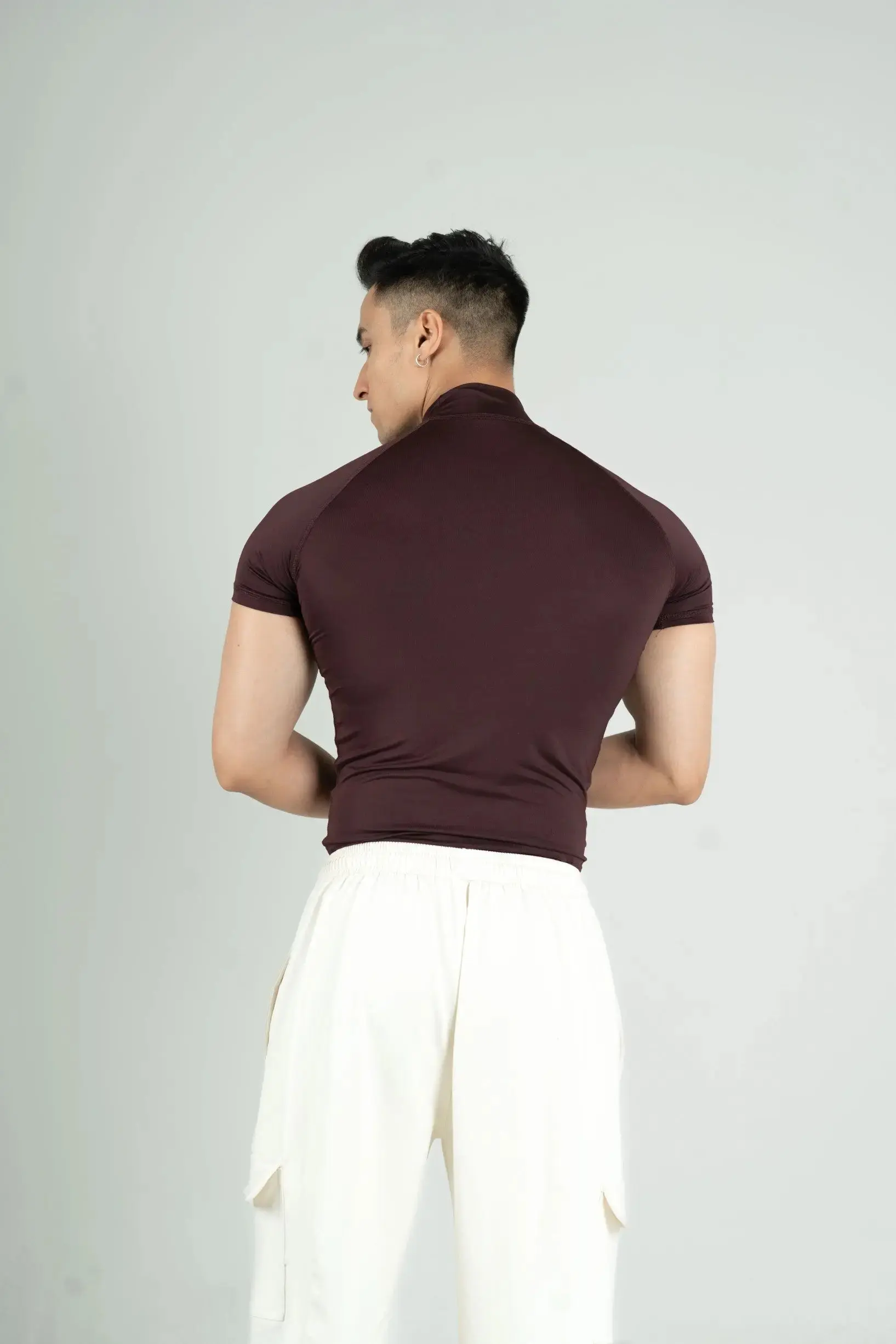 Compression Half Sleeves High Neck T-shirt - Image 39