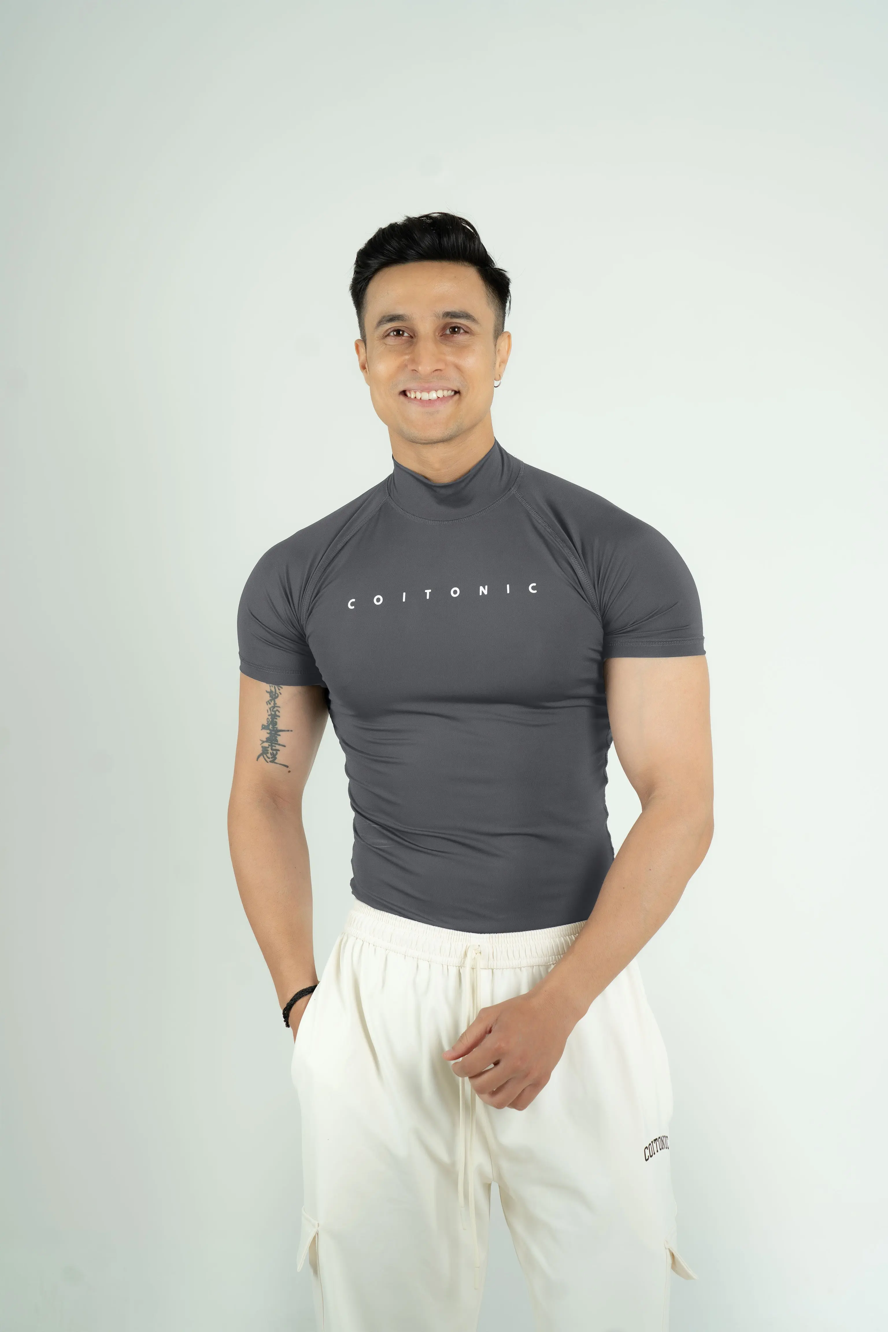 Compression Half Sleeves High Neck T-shirt - Image 4