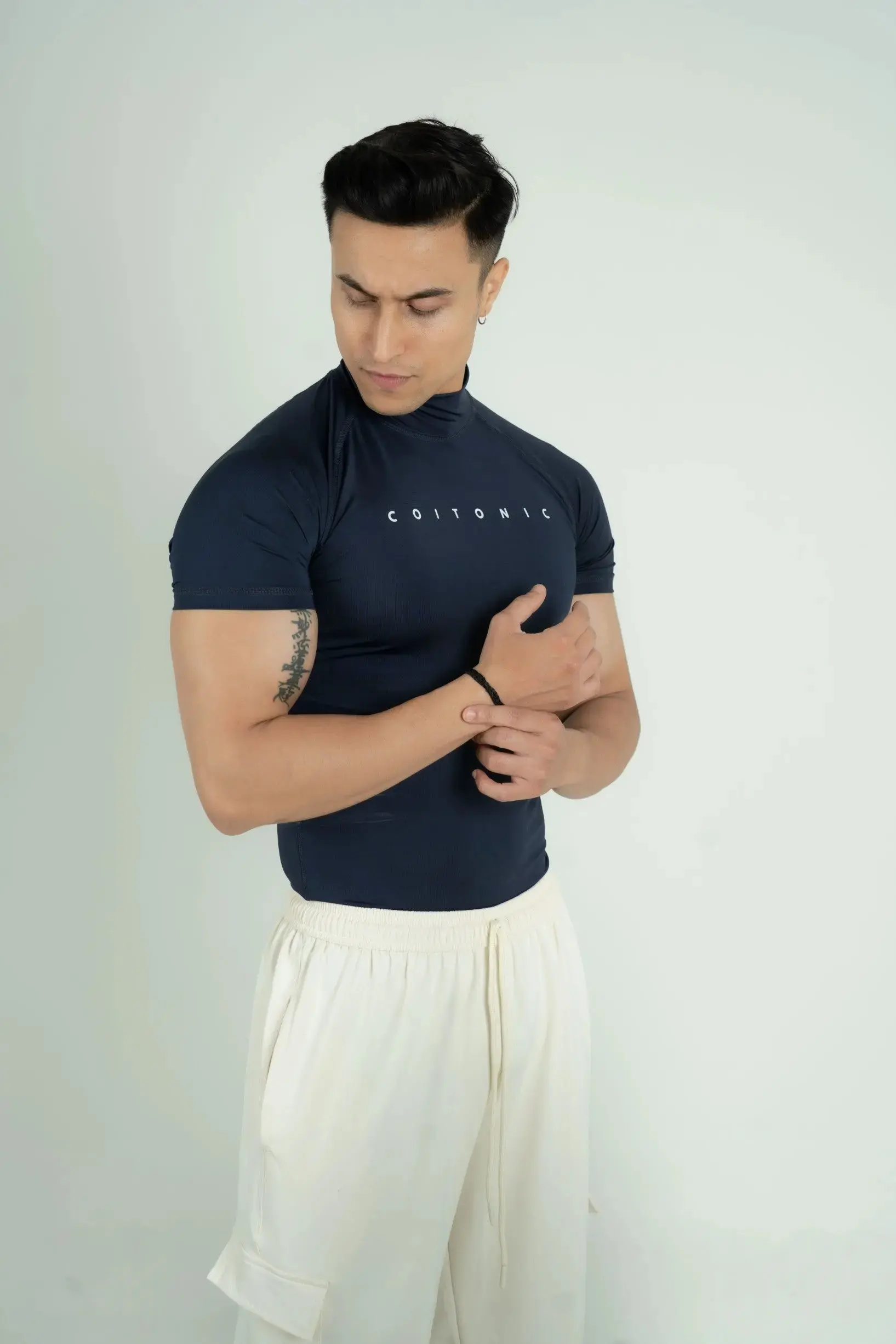 Compression Half Sleeves High Neck T-shirt - Image 42