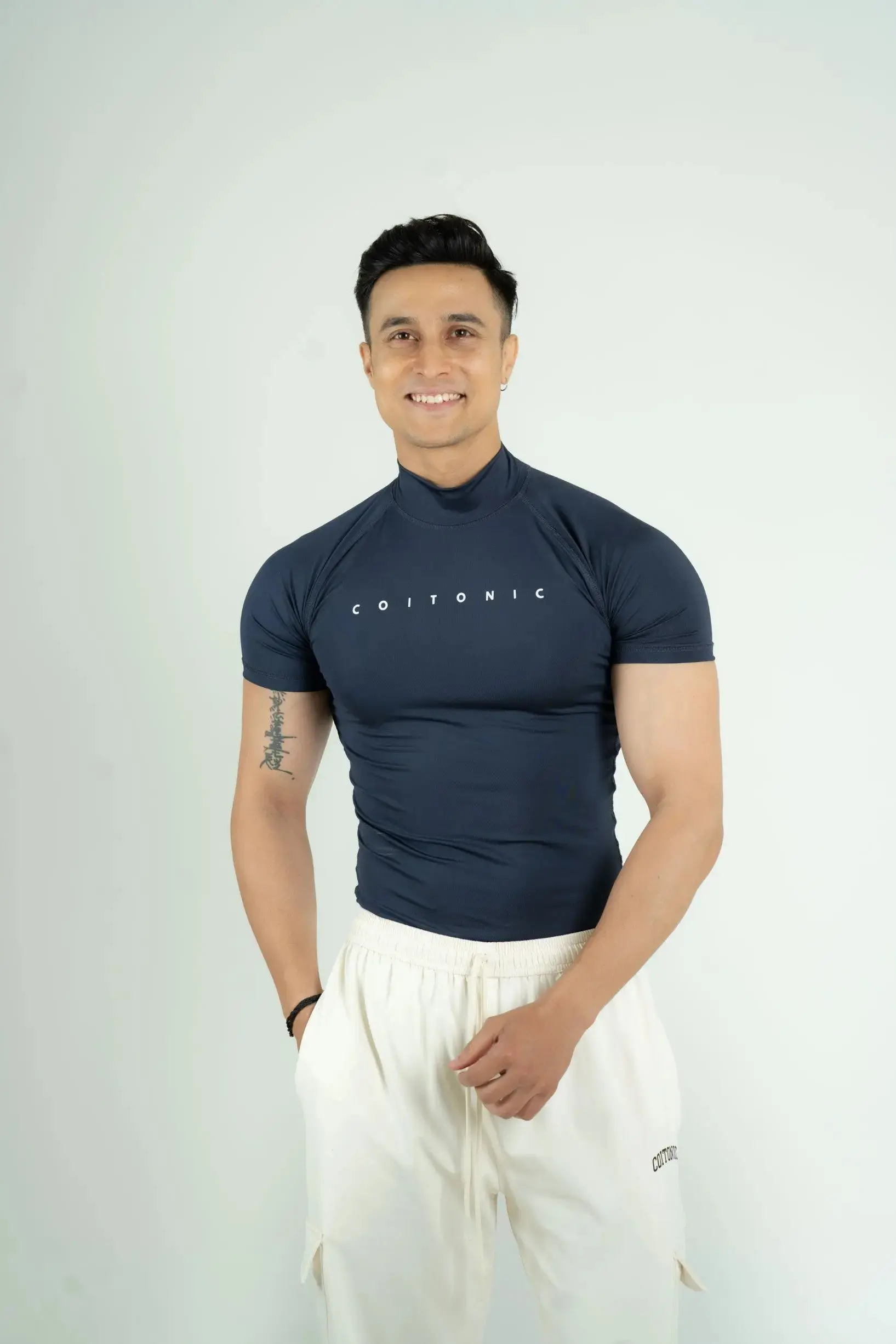 Compression Half Sleeves High Neck T-shirt - Image 43
