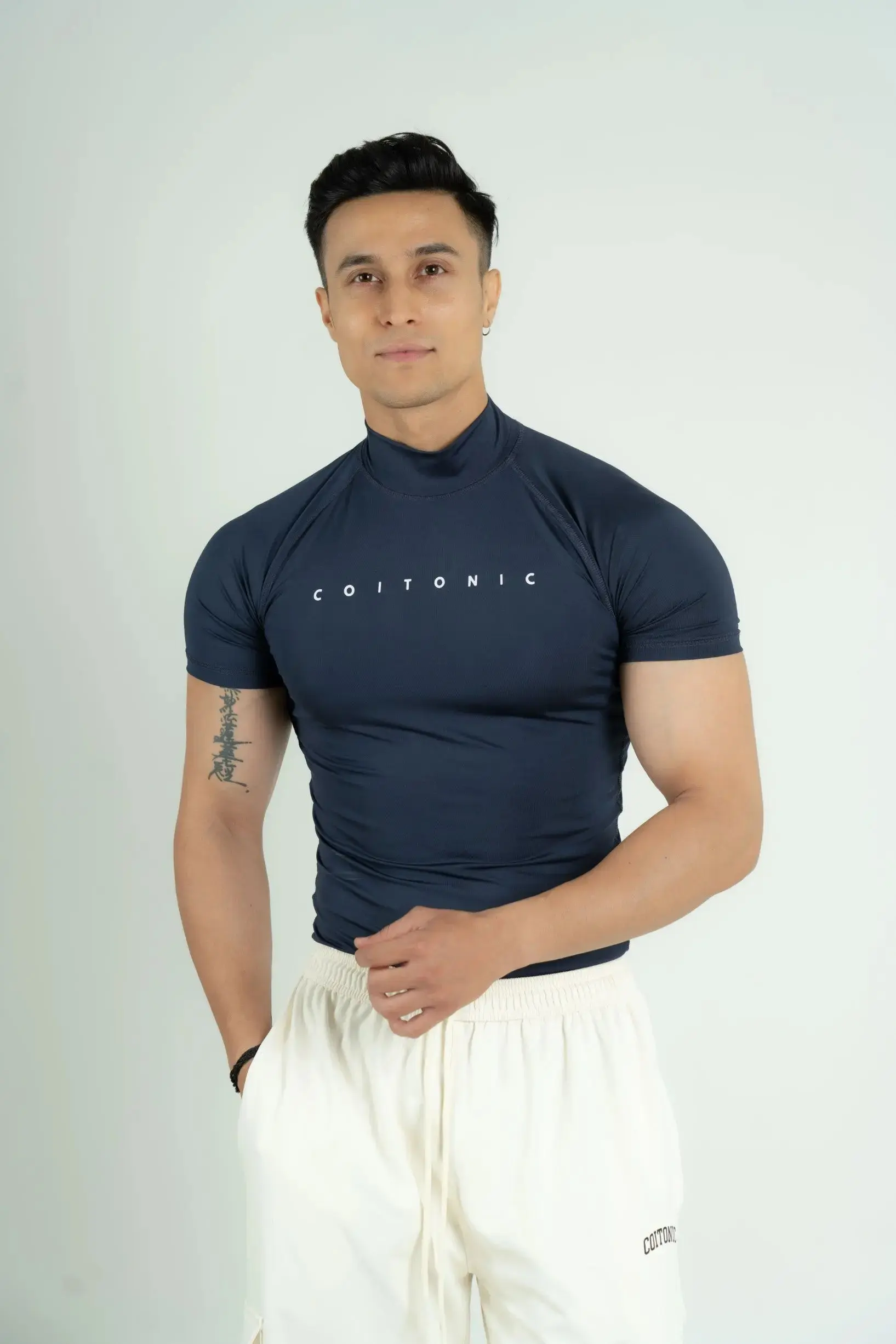 Compression Half Sleeves High Neck T-shirt - Image 44