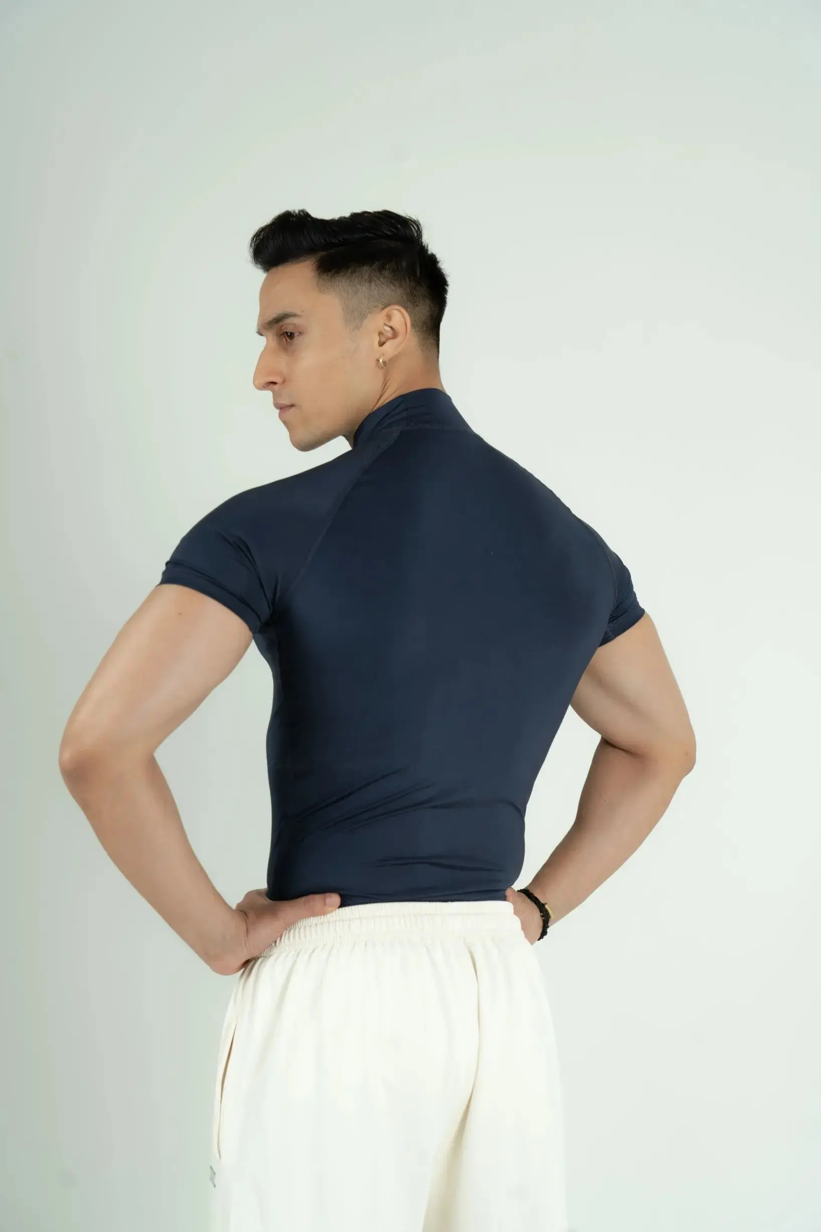 Compression Half Sleeves High Neck T-shirt - Image 46
