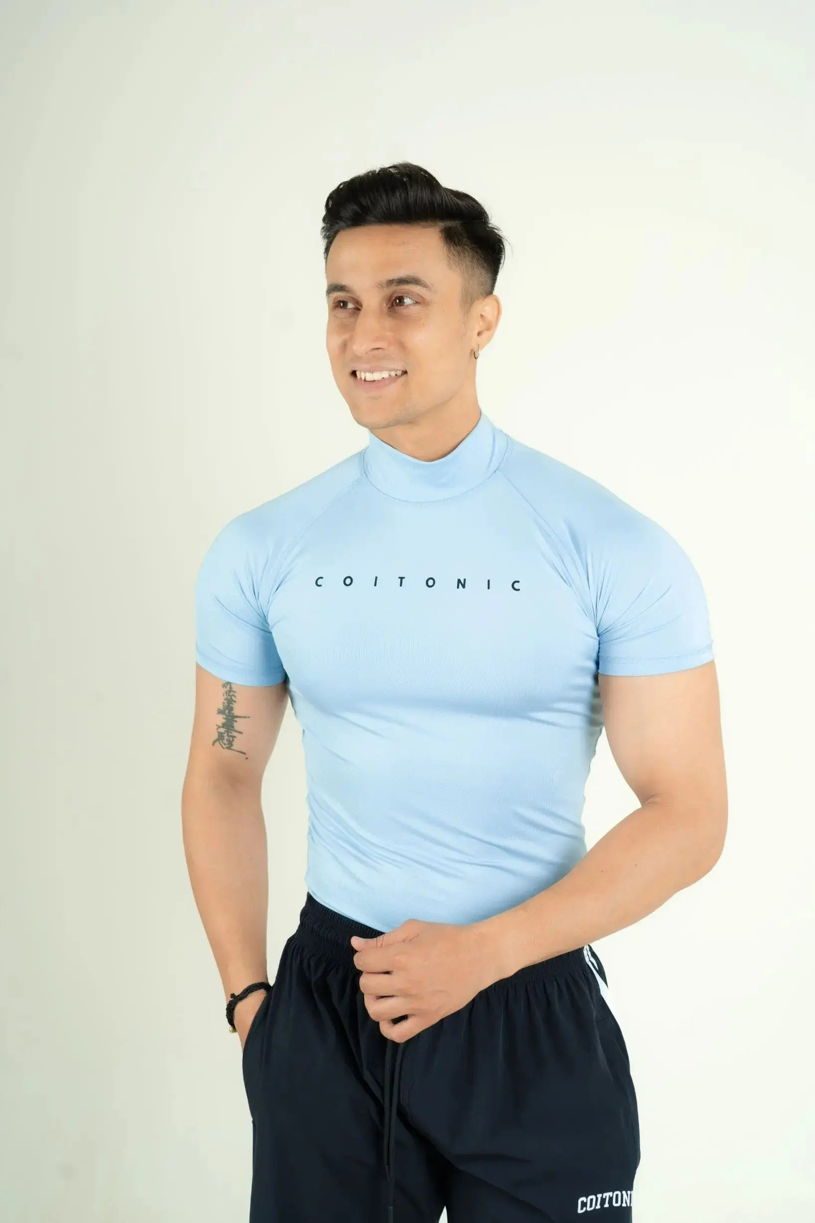 Compression Half Sleeves High Neck T-shirt - Image 49