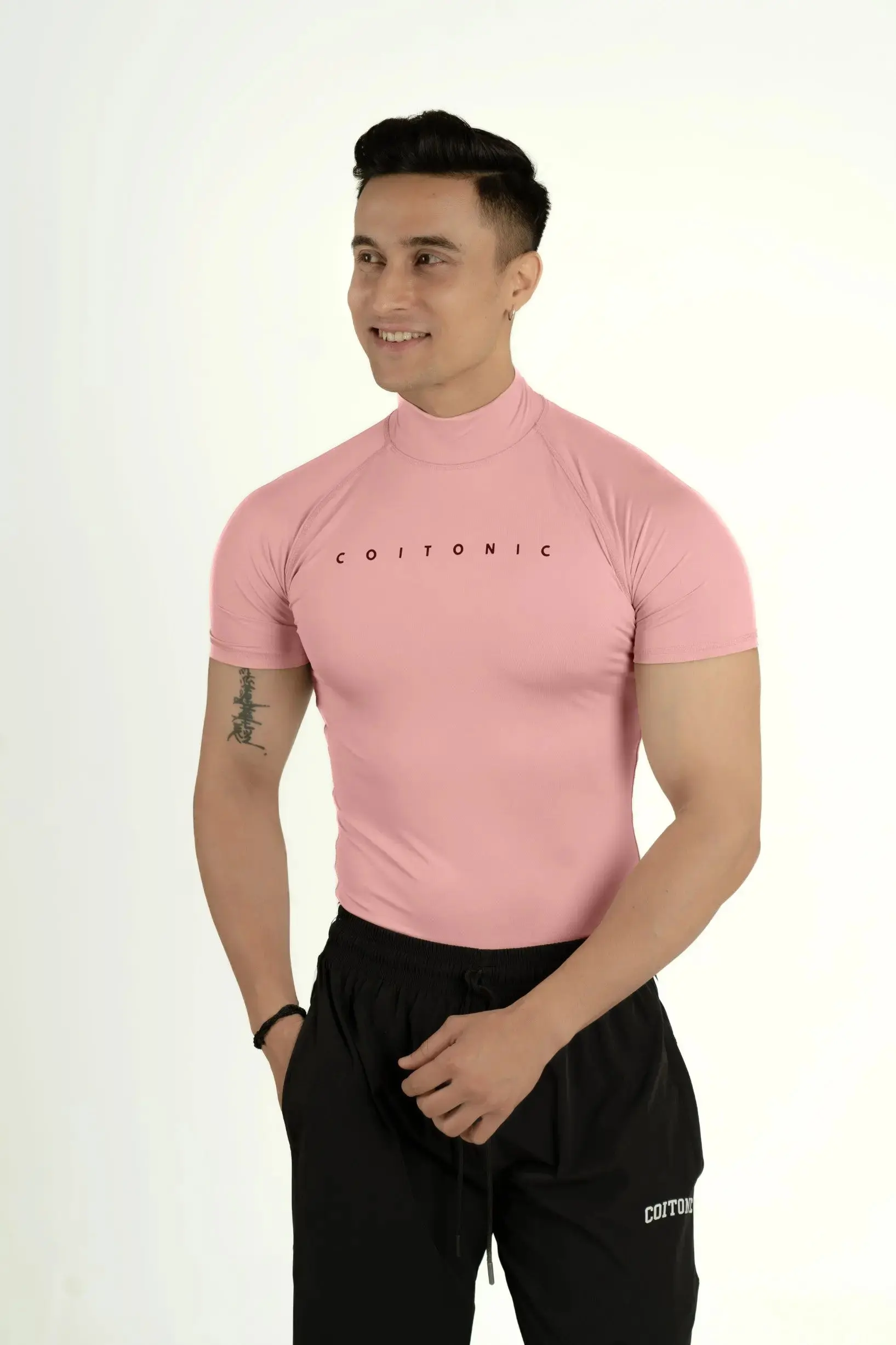 Compression Half Sleeves High Neck T-shirt - Image 56