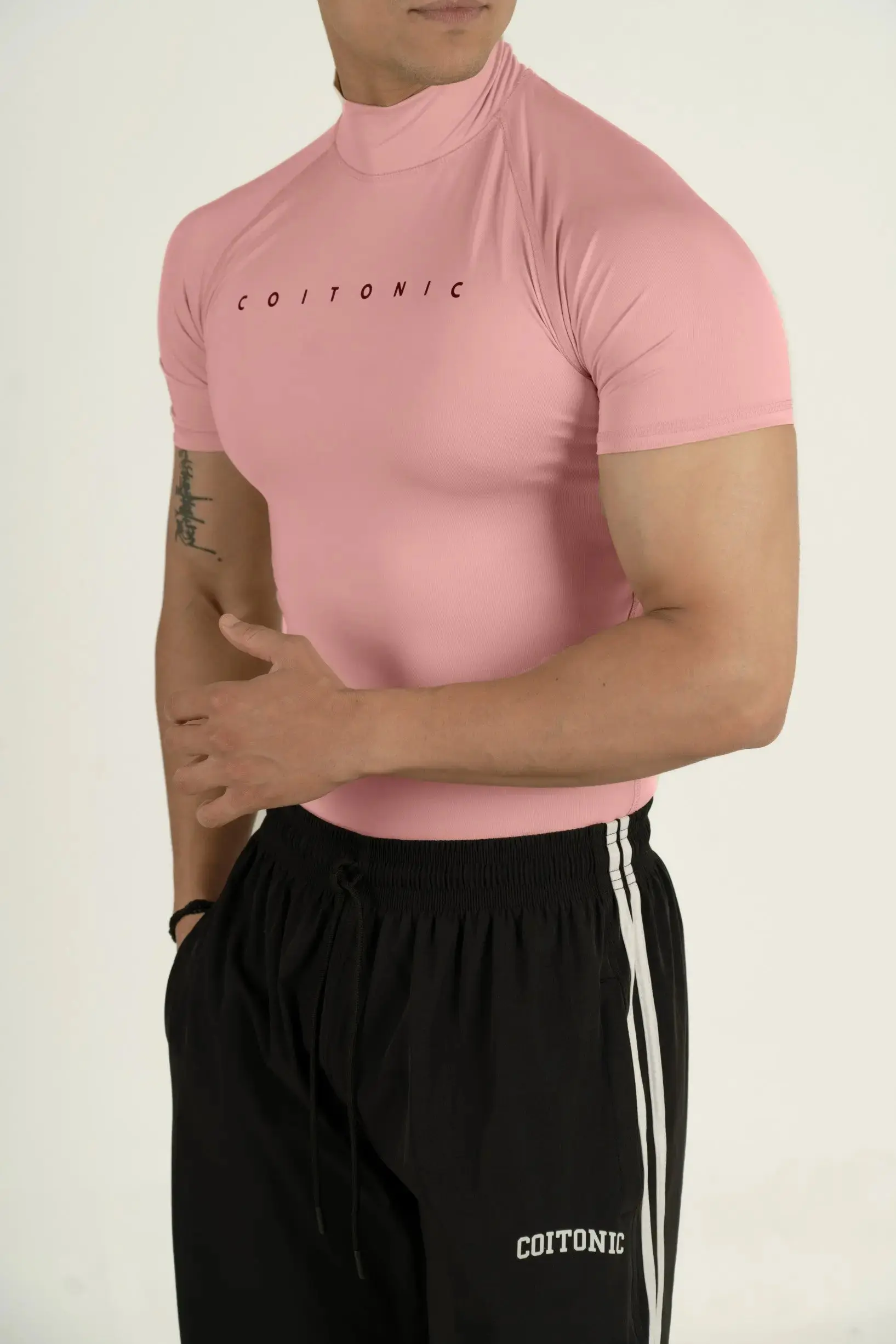 Compression Half Sleeves High Neck T-shirt - Image 58