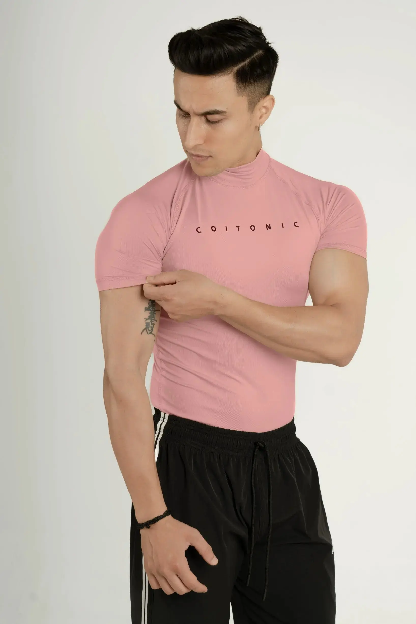 Compression Half Sleeves High Neck T-shirt - Image 59