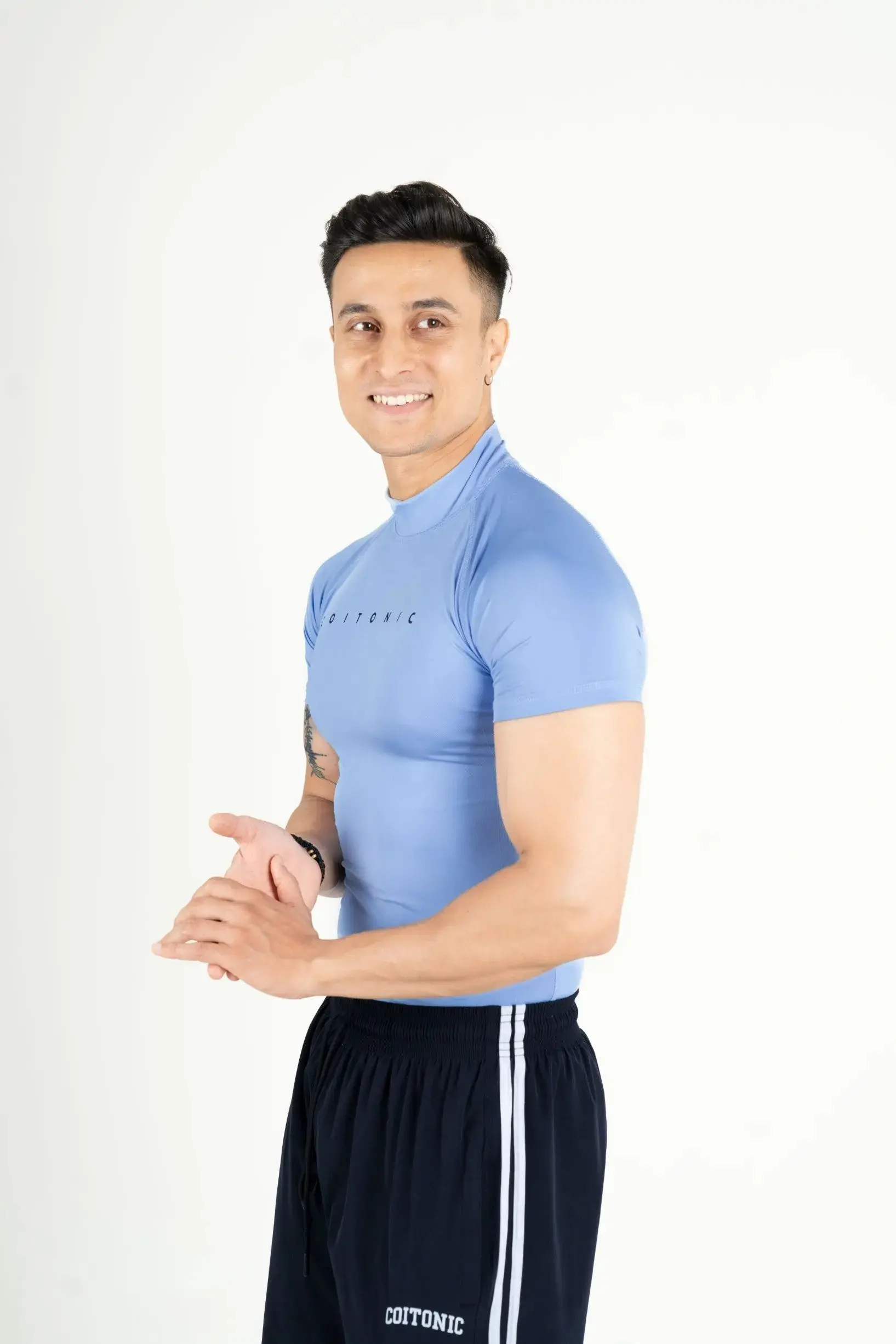 Compression Half Sleeves High Neck T-shirt - Image 63