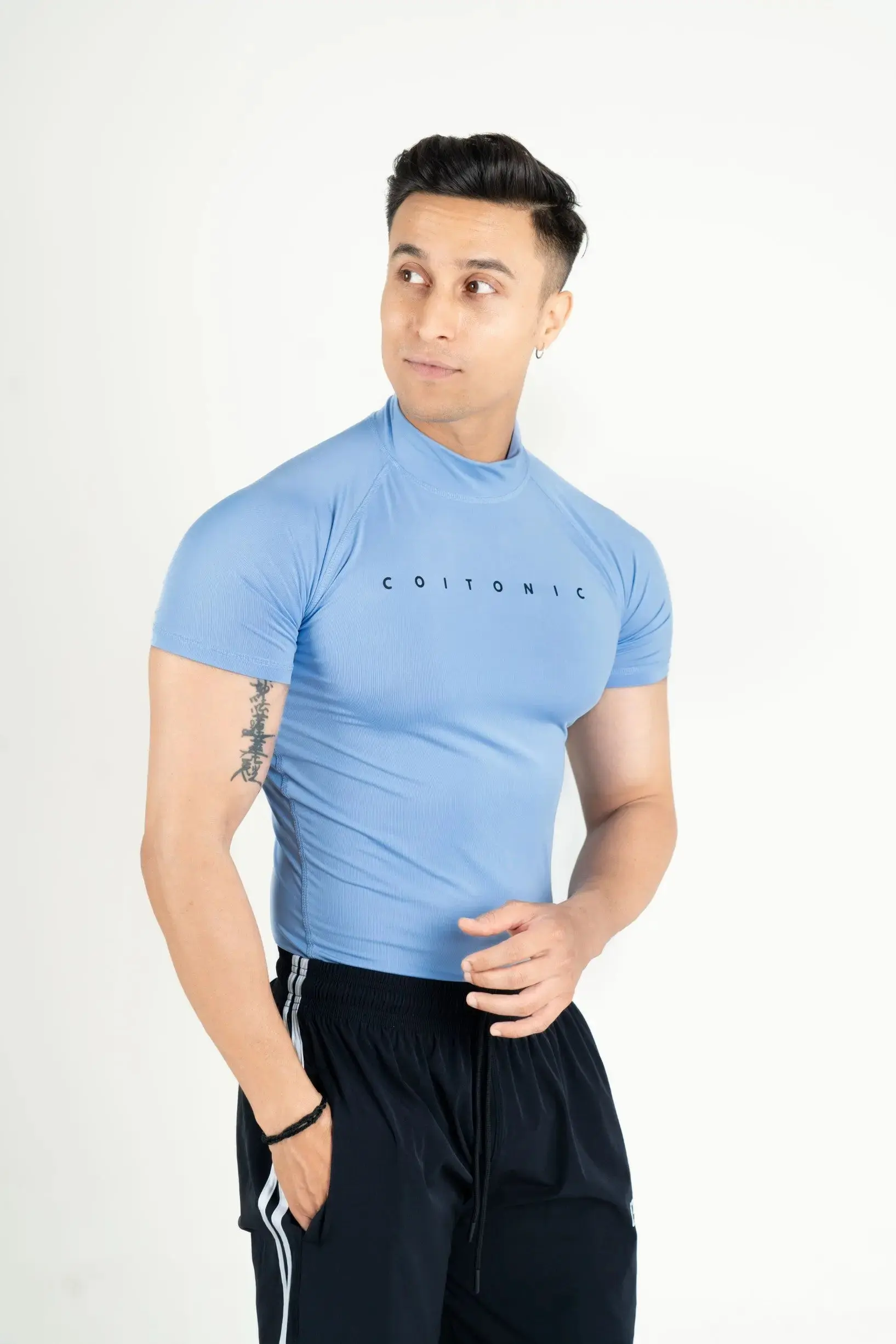 Compression Half Sleeves High Neck T-shirt - Image 64