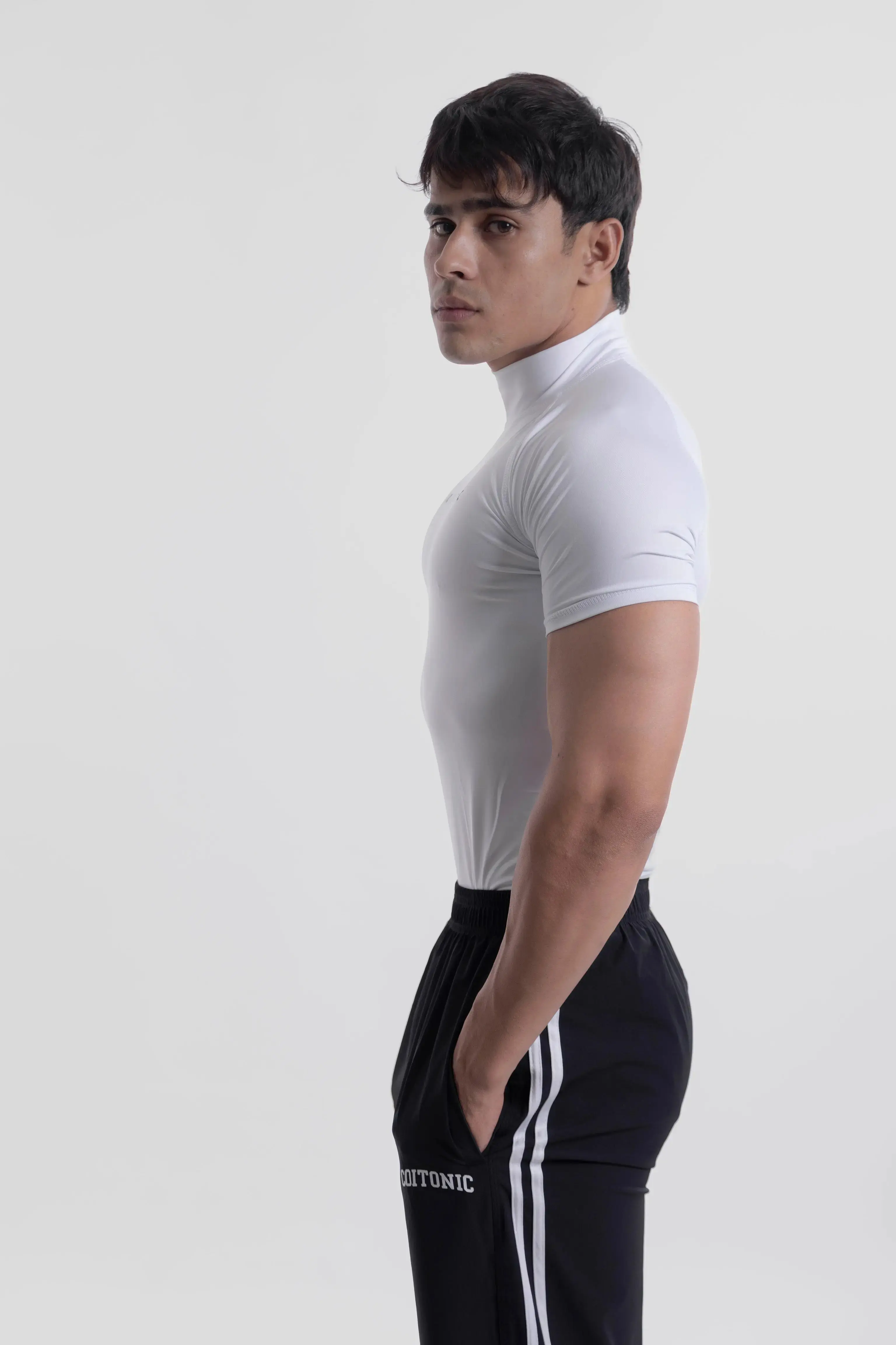 Compression Half Sleeves High Neck T-shirt - Image 72