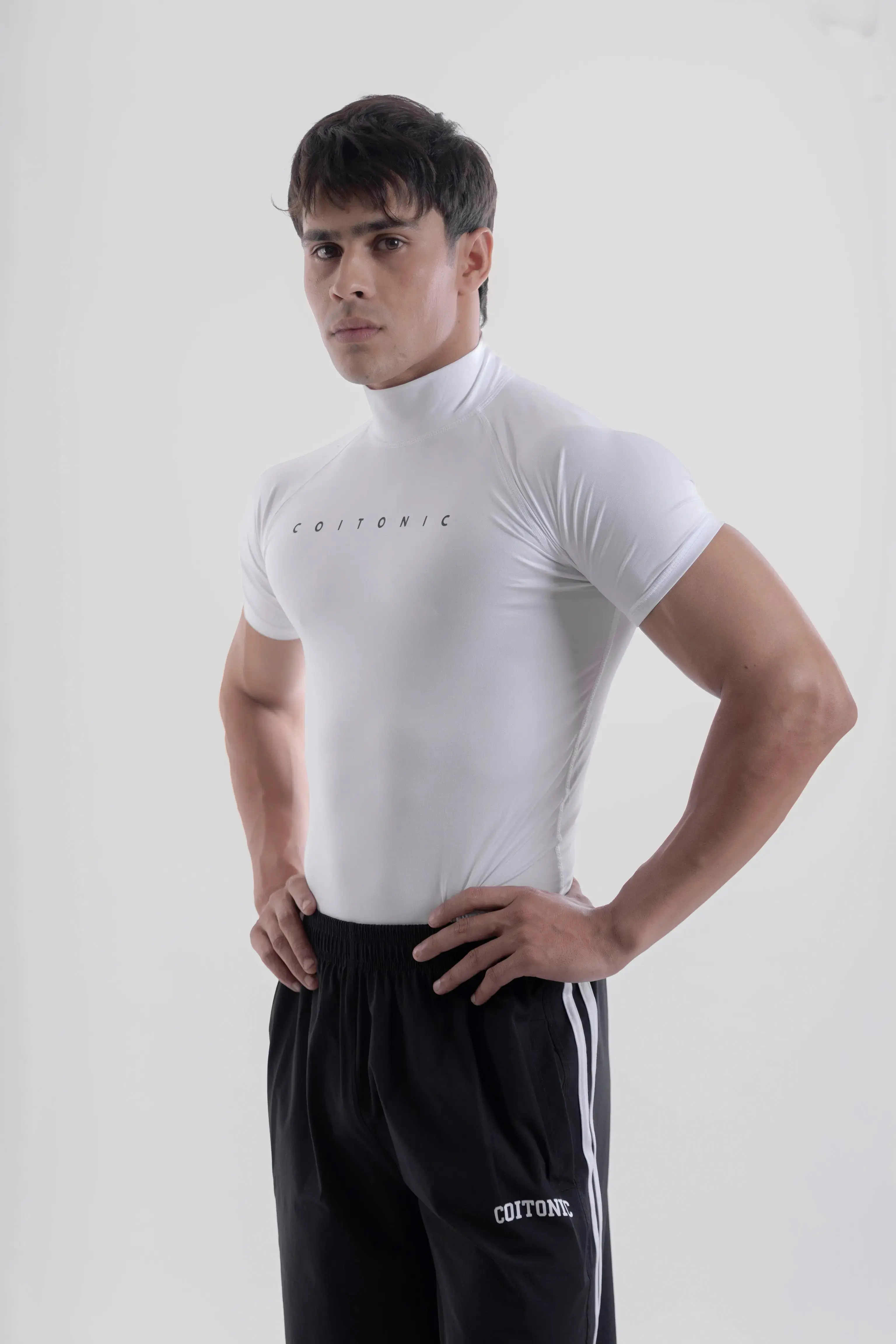 Compression Half Sleeves High Neck T-shirt - Image 77