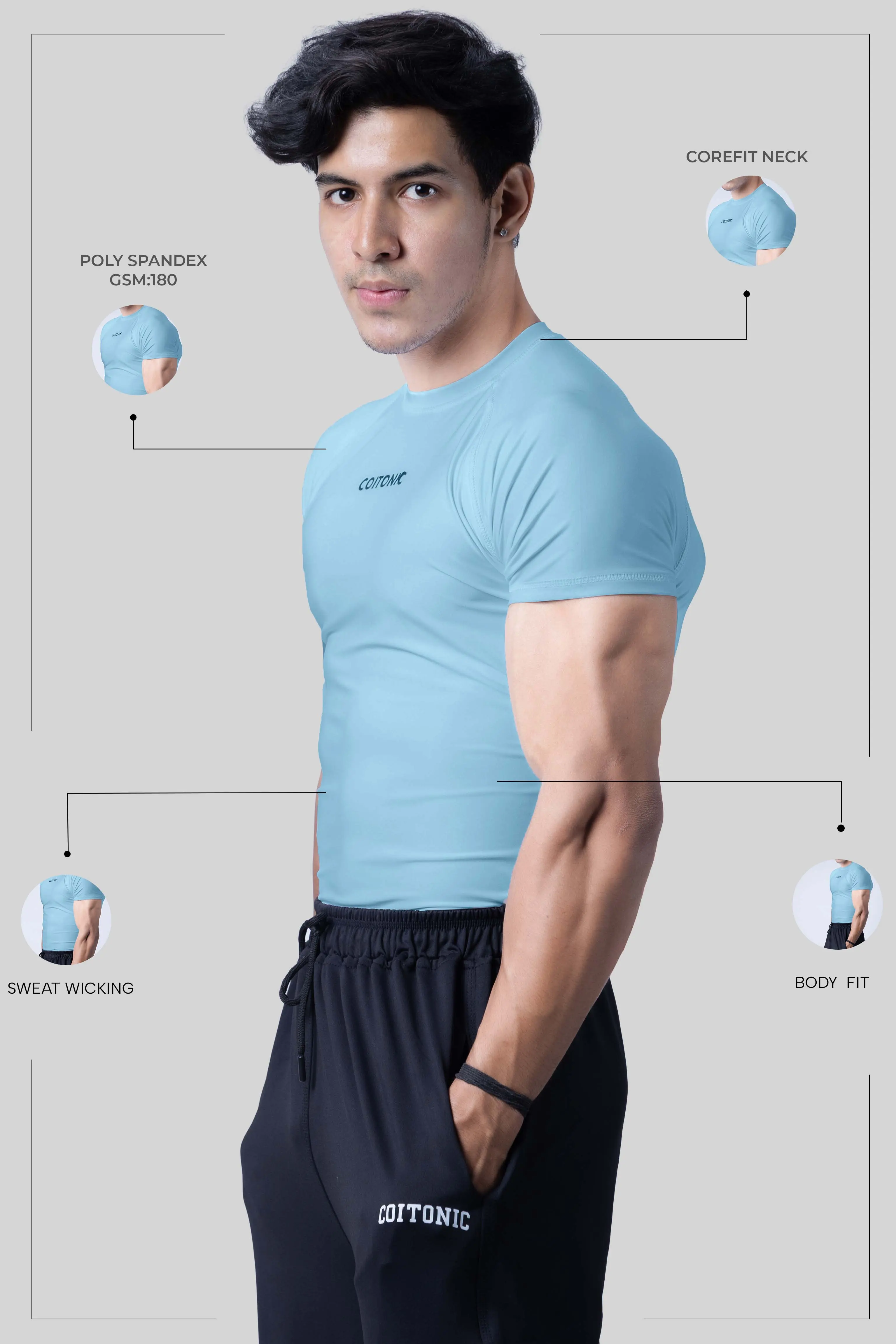Compression Half Sleeves T-shirt - Image 20