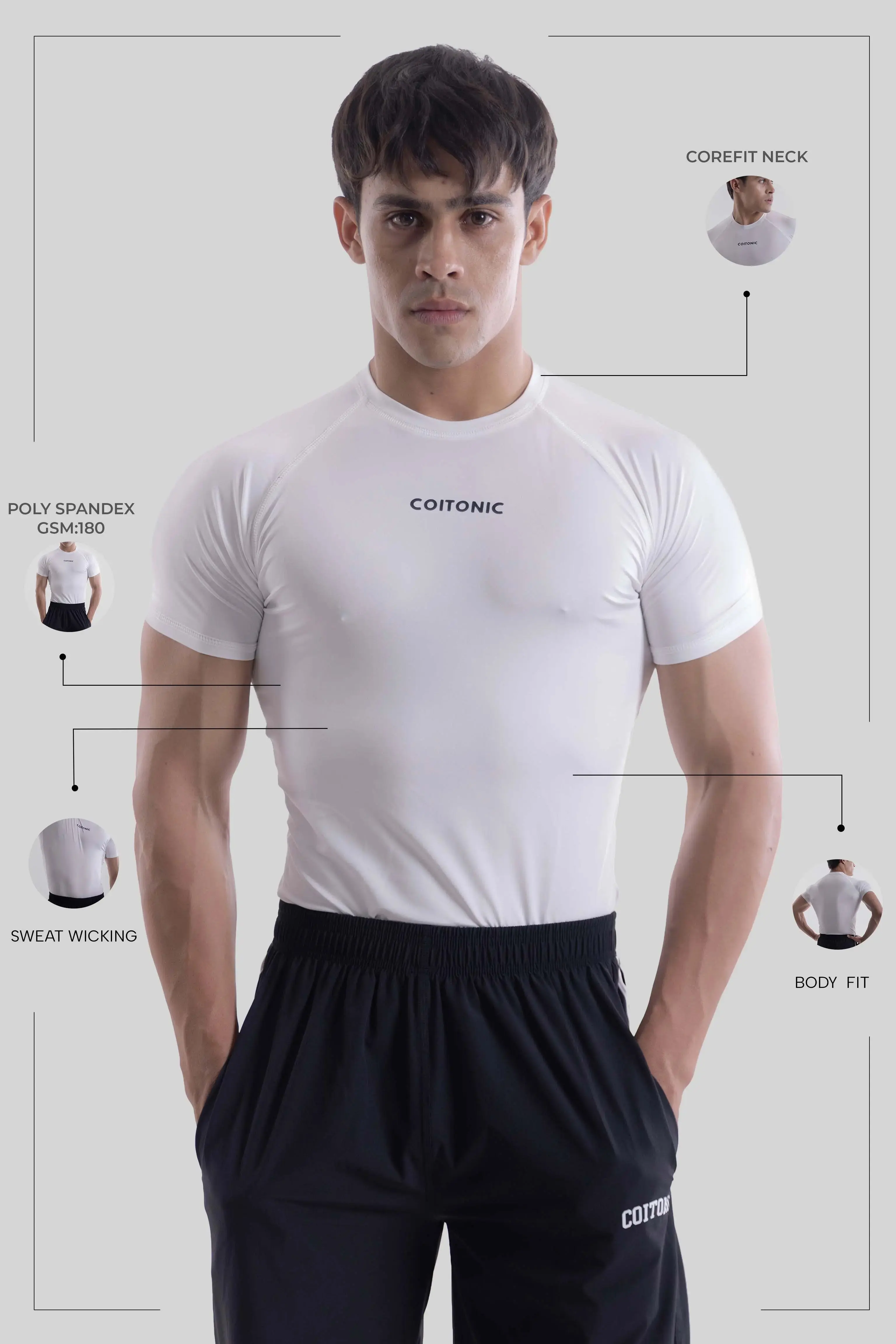 Compression Half Sleeves T-shirt - Image 34