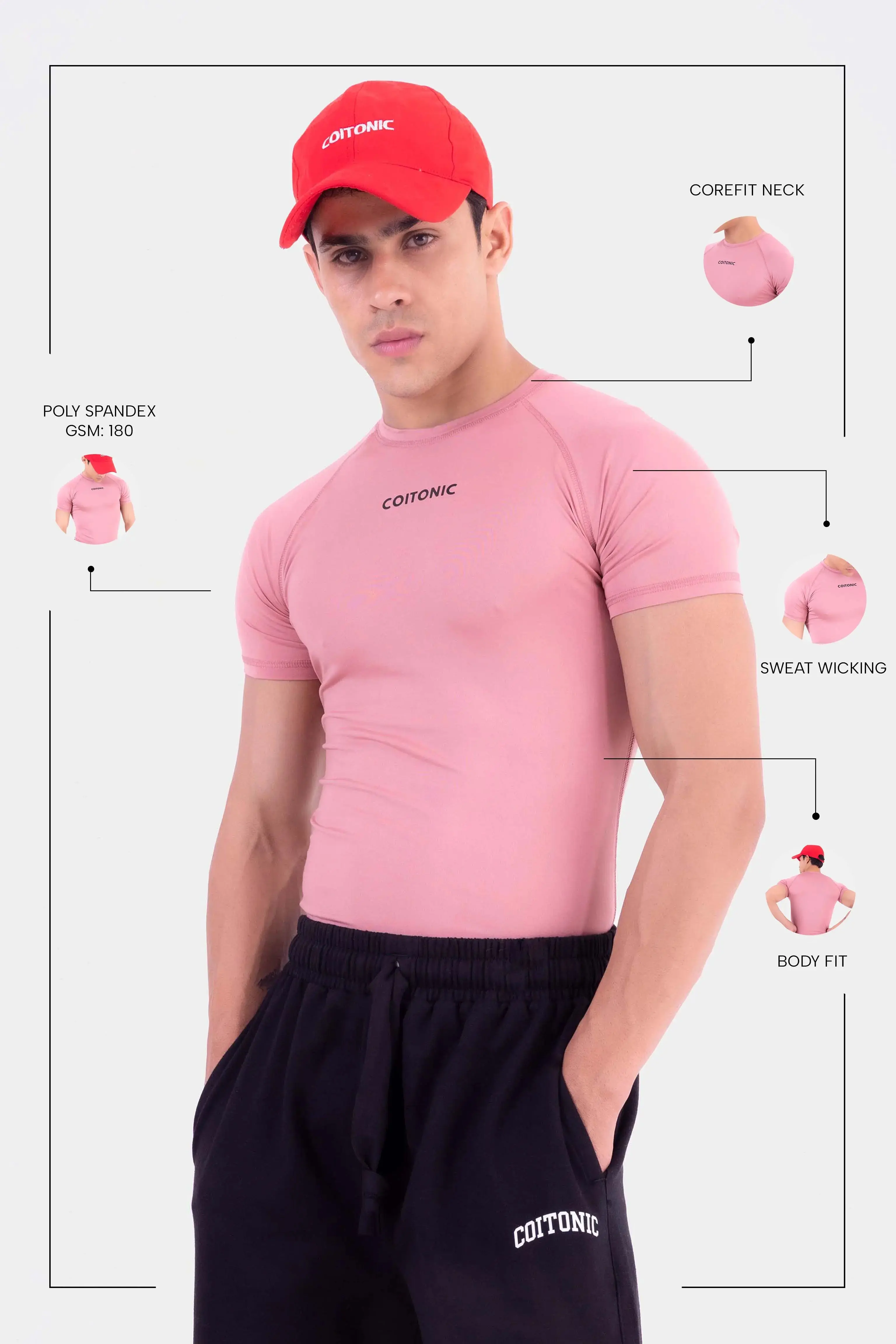 Compression Half Sleeves T-shirt - Image 42