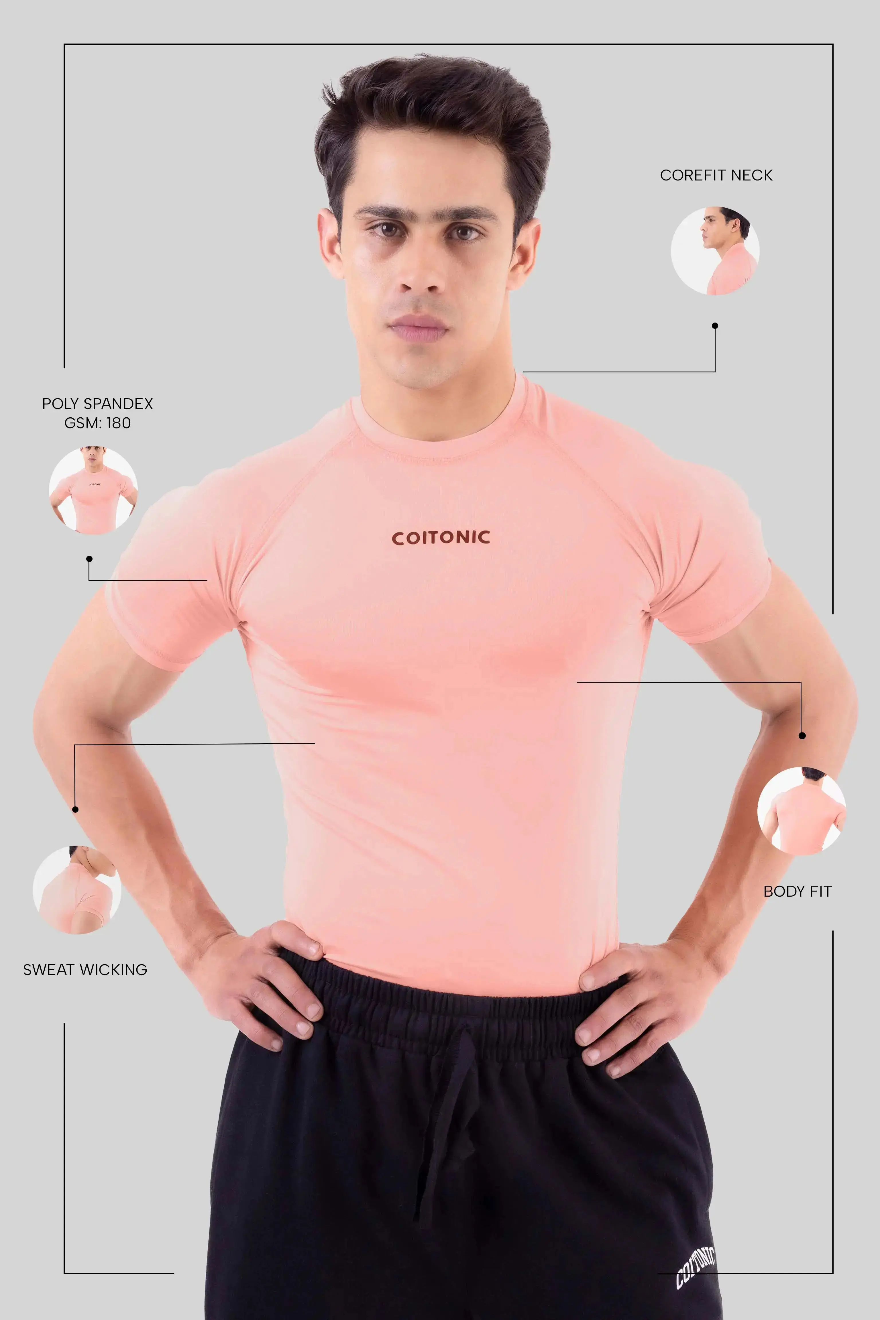 Compression Half Sleeves T-shirt - Image 48