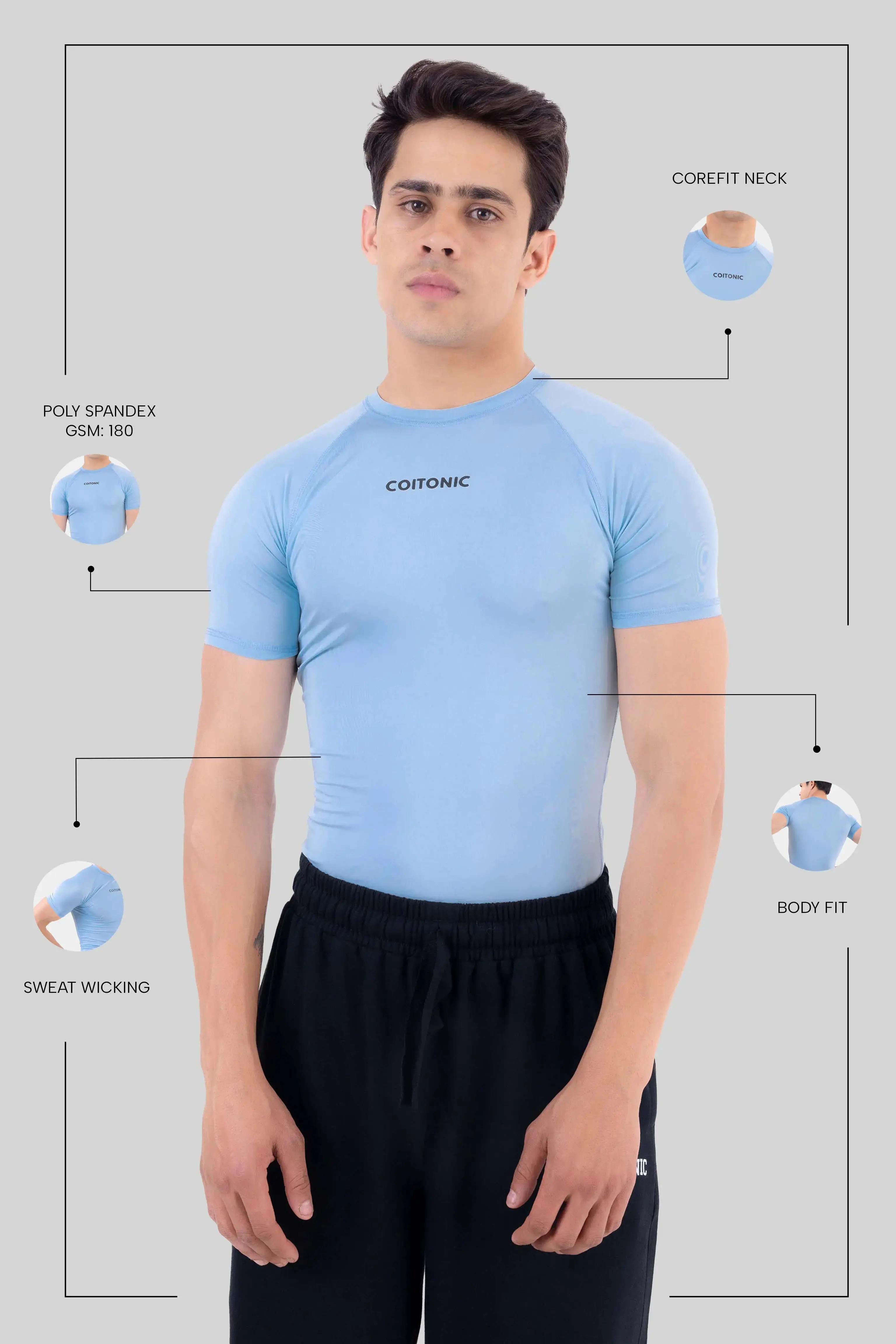 Compression Half Sleeves T-shirt - Image 53