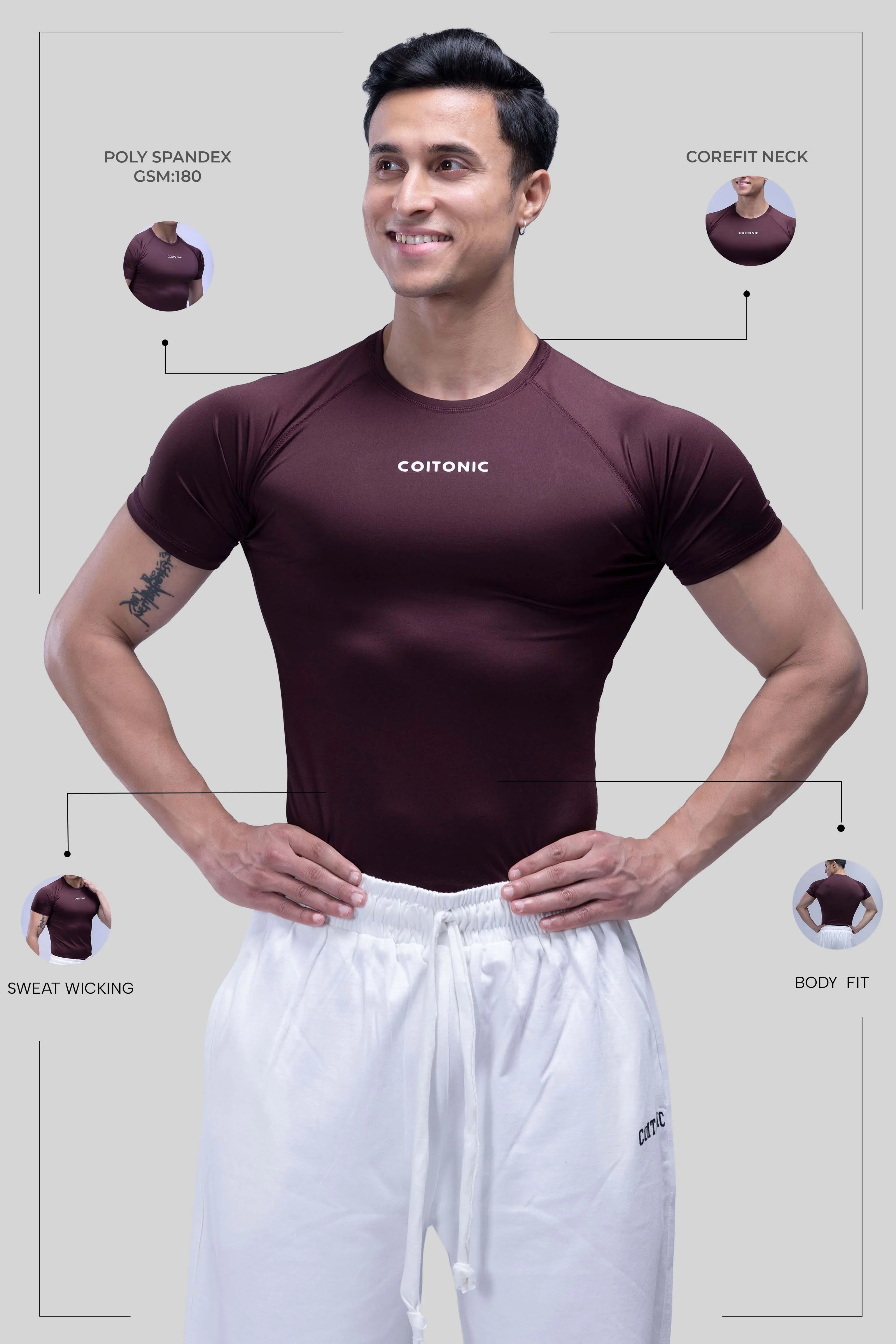 Compression Half Sleeves T-shirt - Image 71