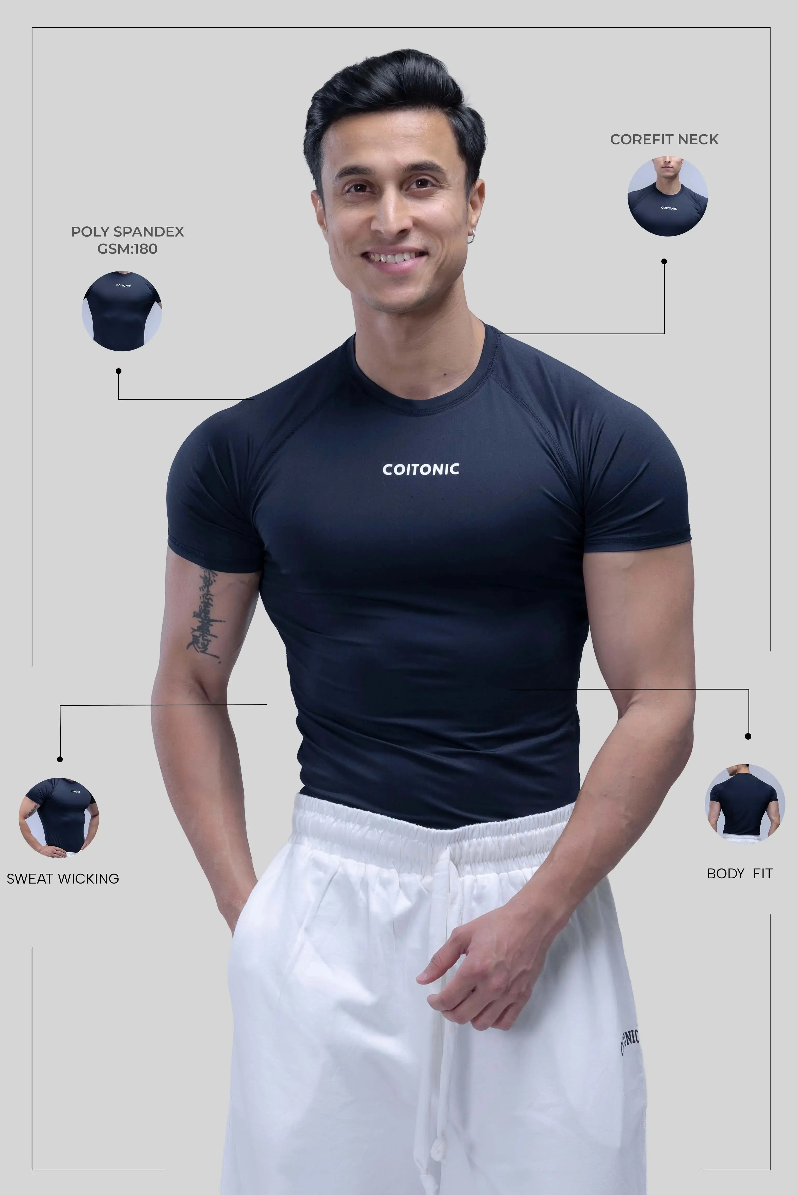 Compression Half Sleeves T-shirt - Image 78