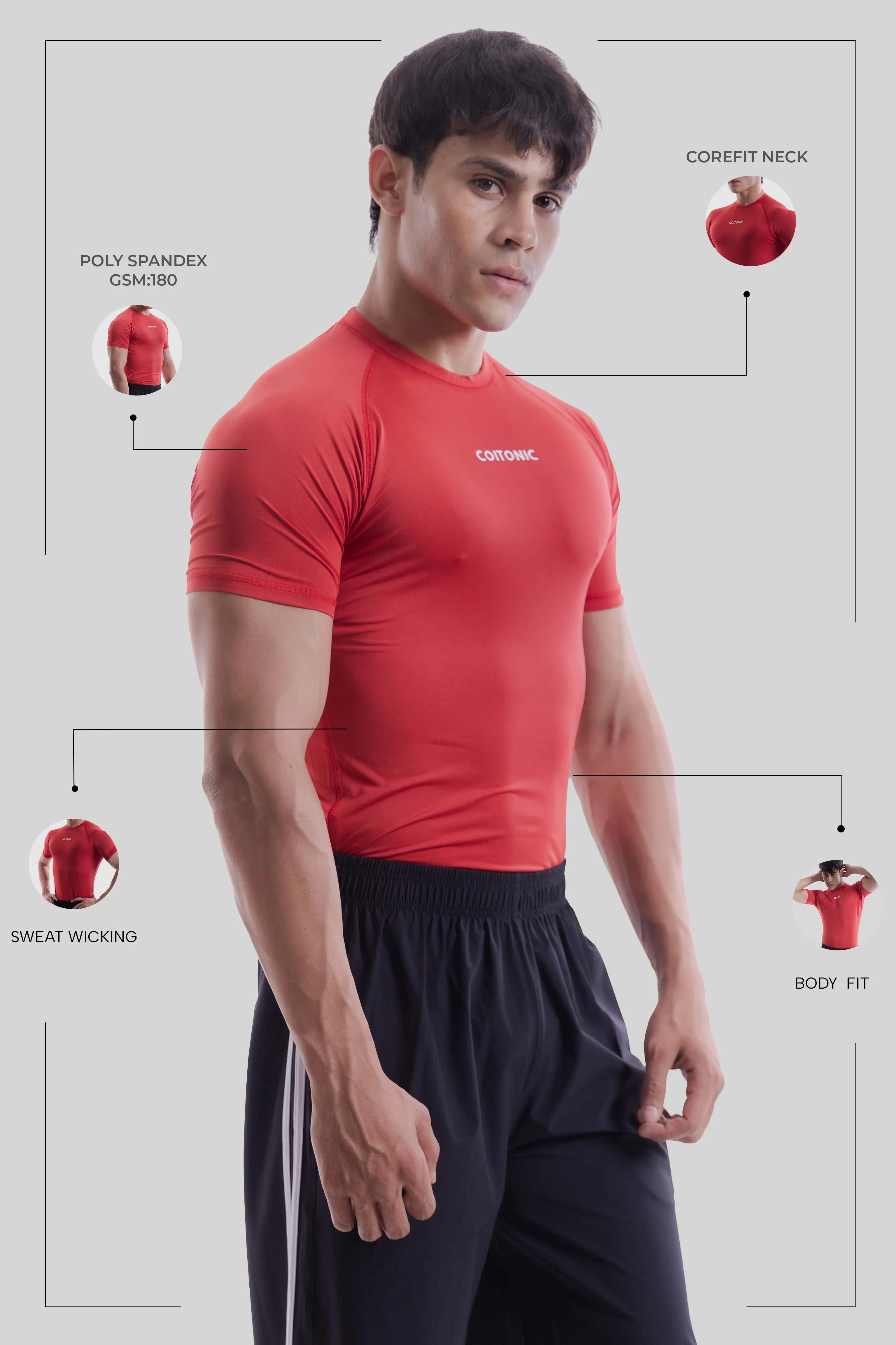 Compression Half Sleeves T-shirt - Image 8