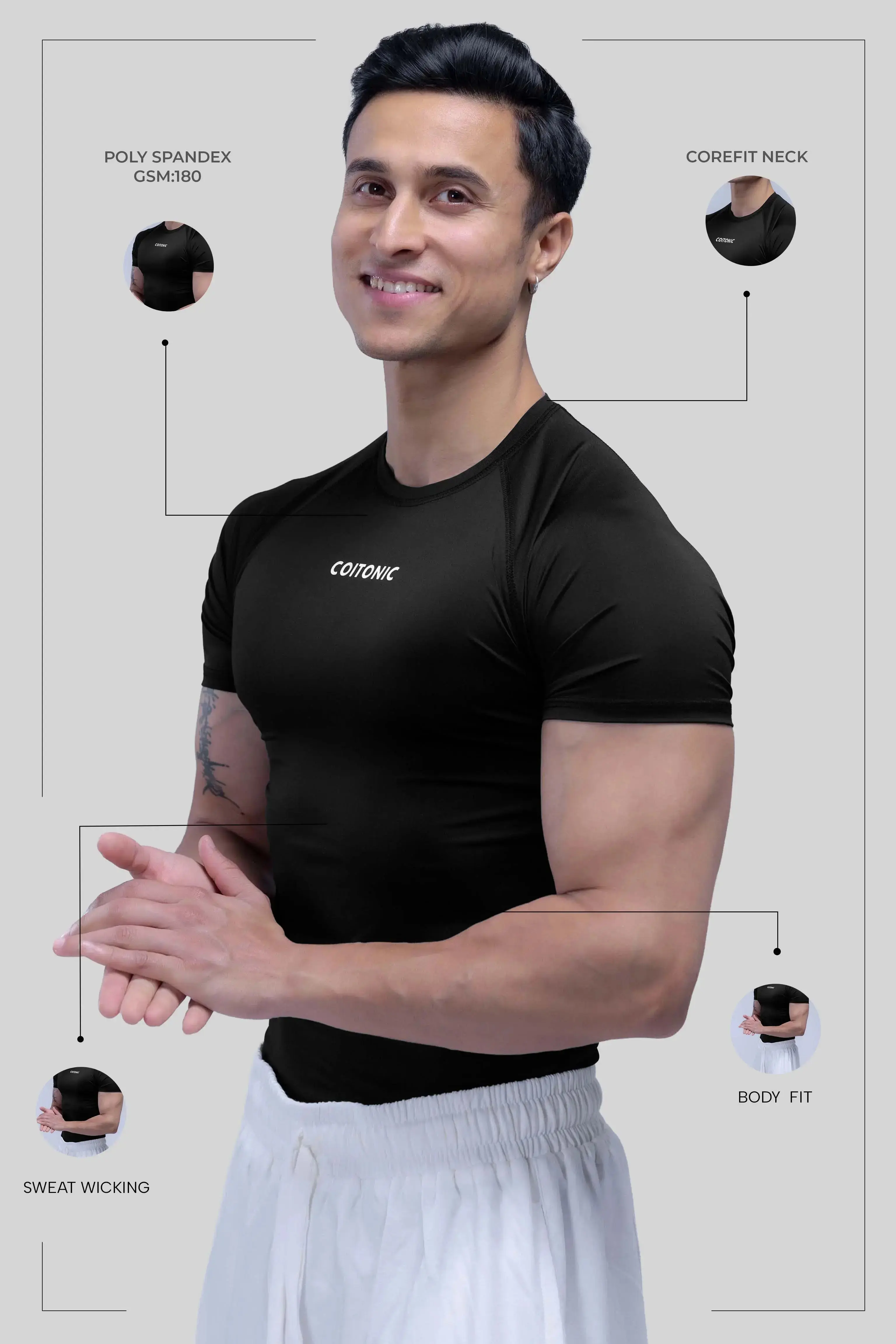 Compression Half Sleeves T-shirt - Image 85