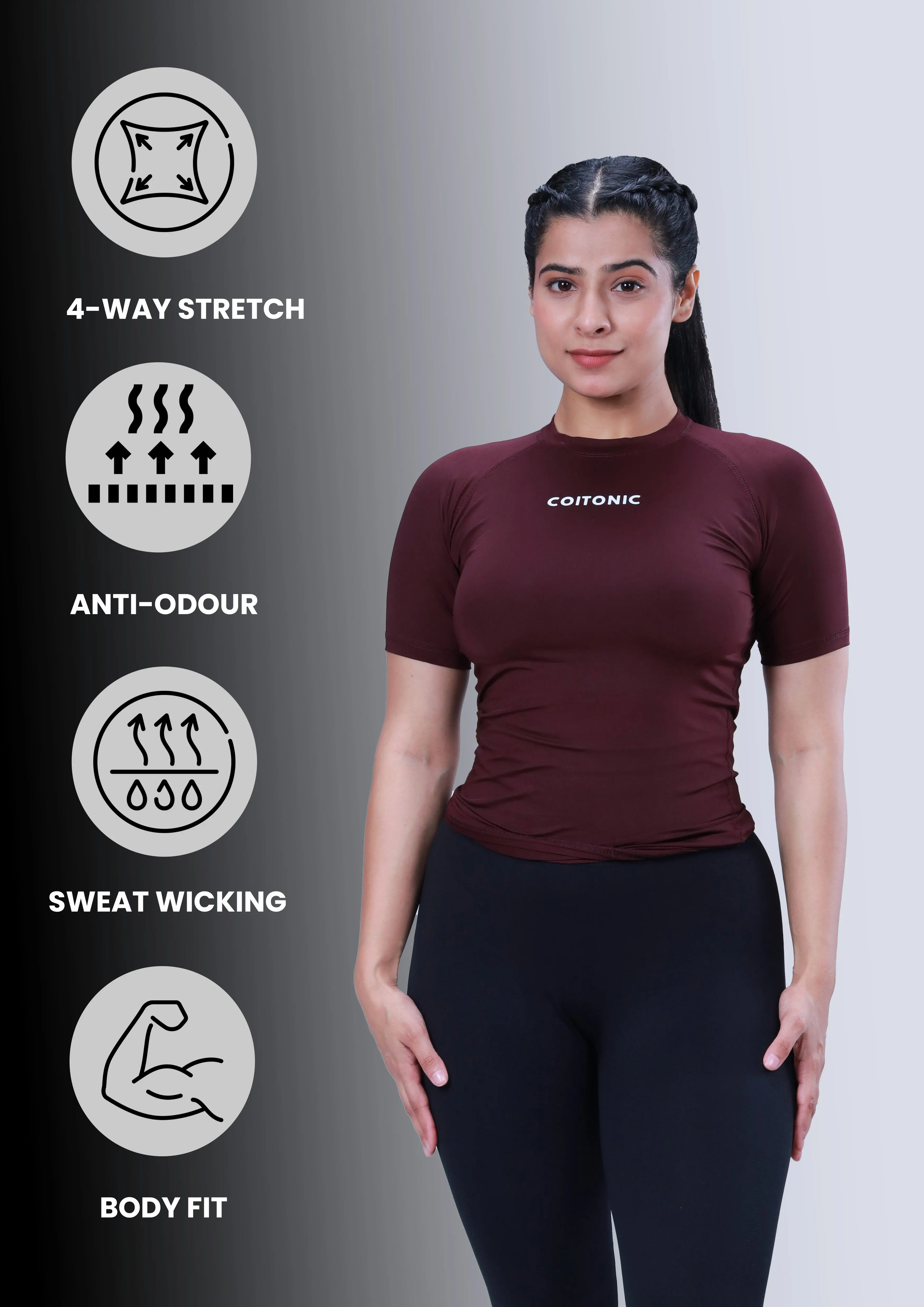 Compression Half Sleeves T-shirt (Women’s) - Image 29