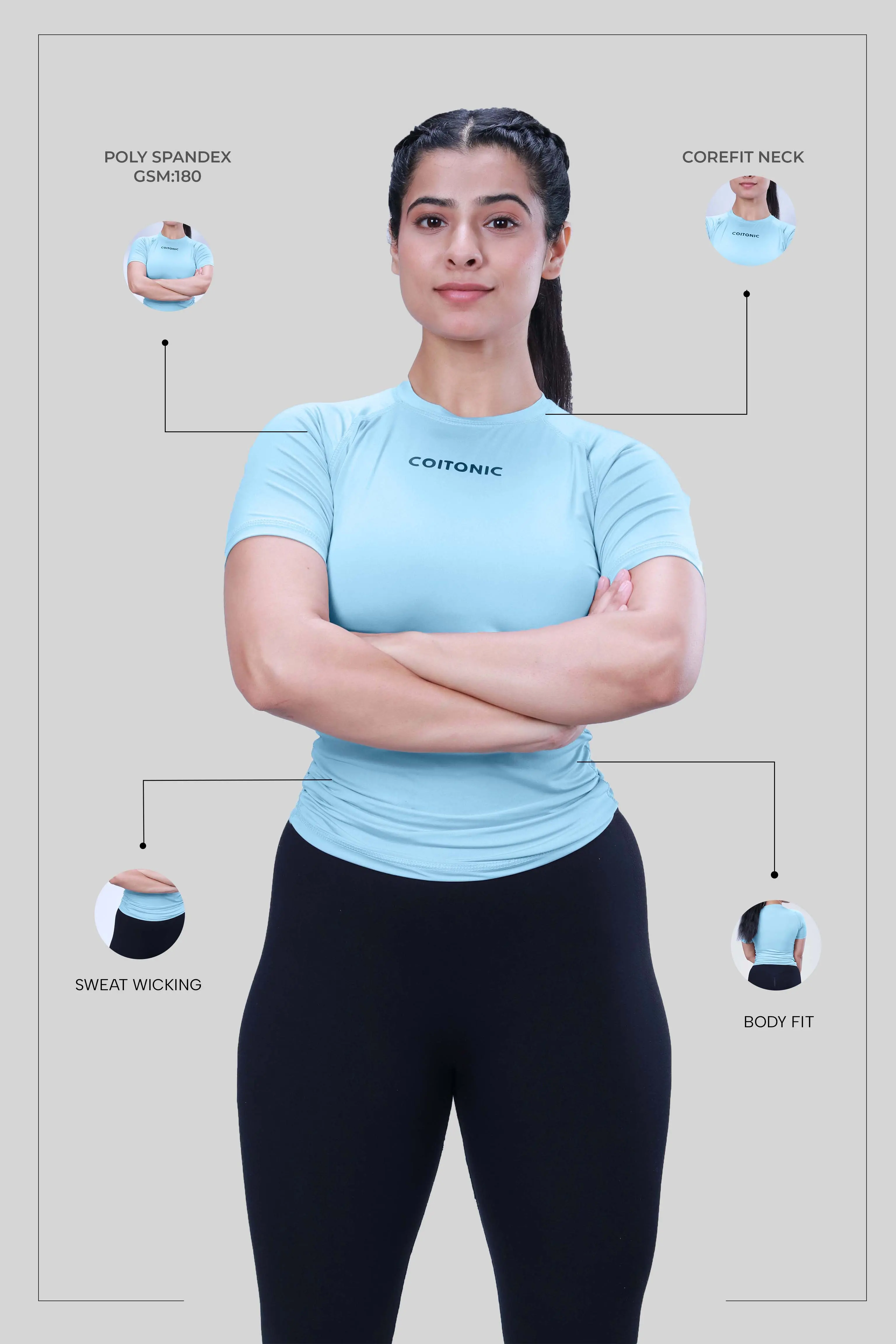 Compression Half Sleeves T-shirt (Women’s) - Image 70