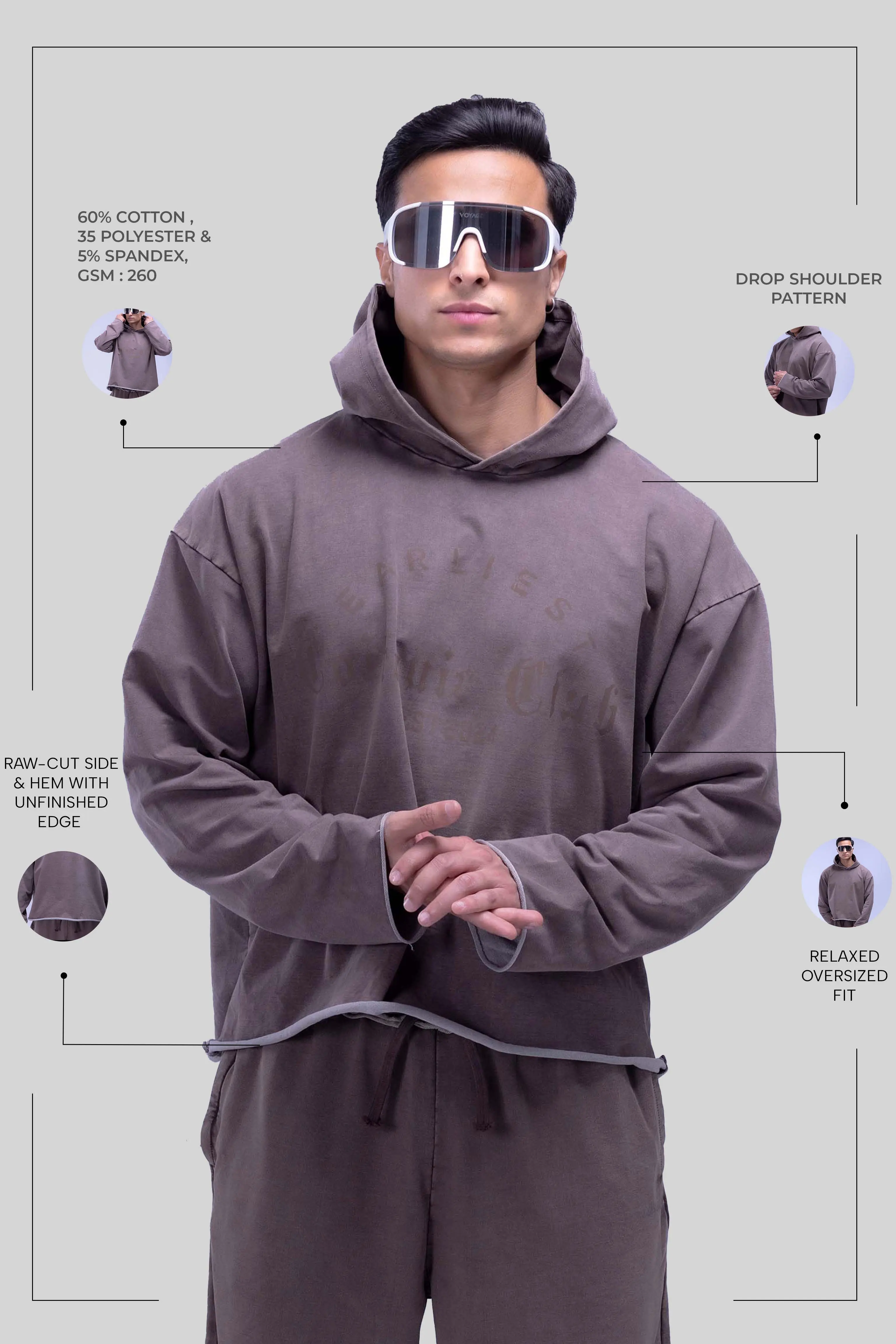Faded Acid Wash Boxy Fit Hoodie - Image 16
