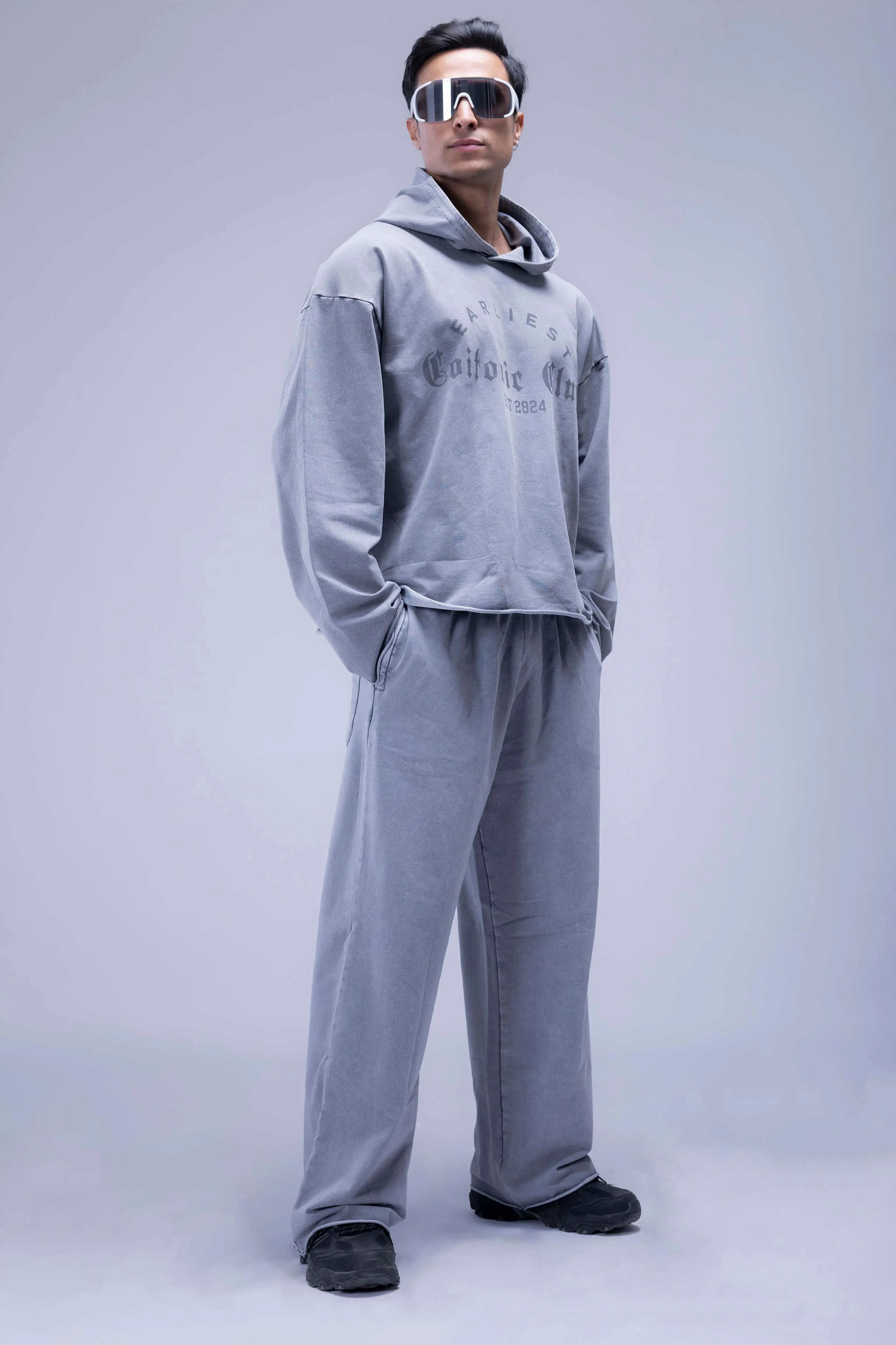 Faded Acid Wash Boxy Fit Hoodie - Image 21