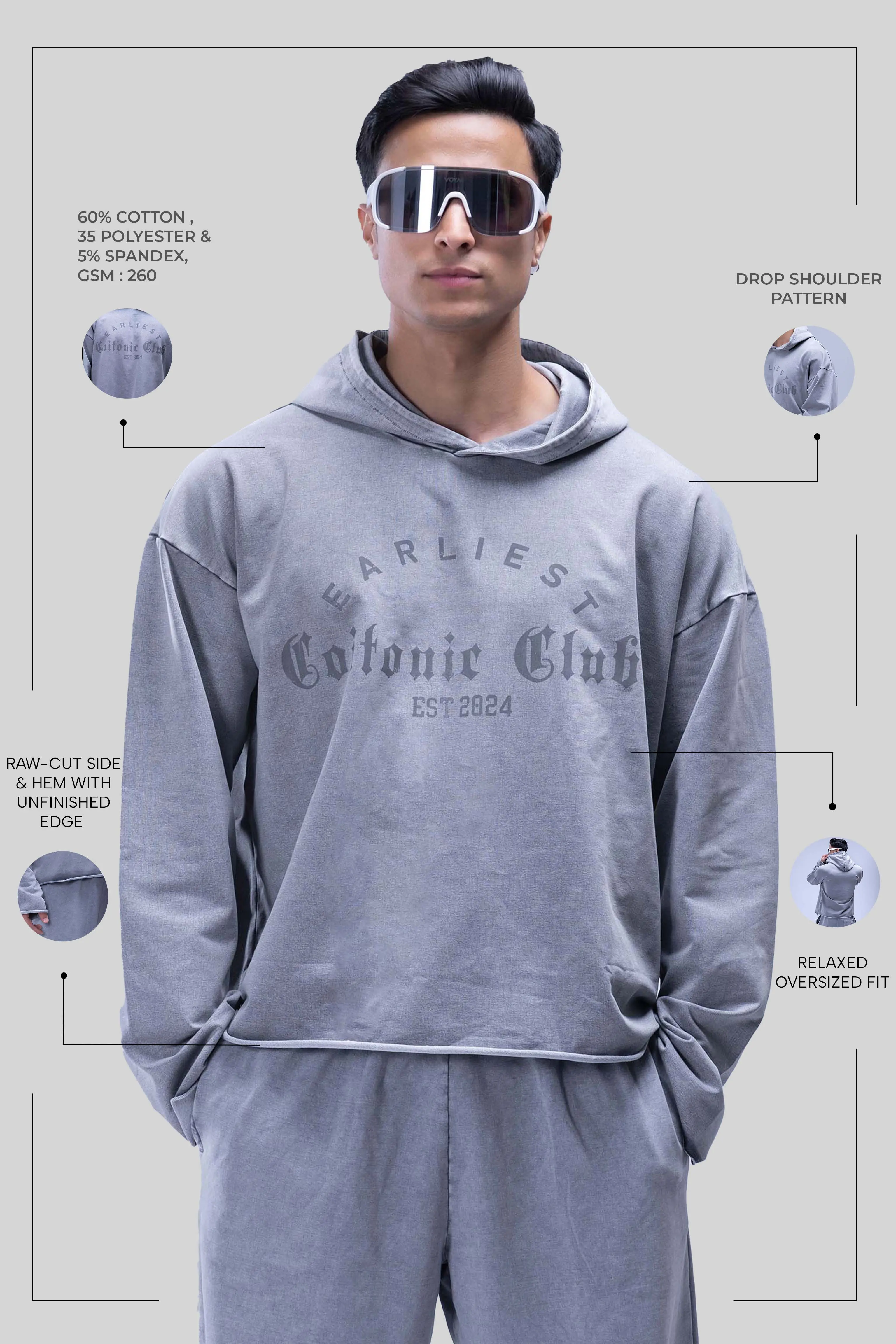 Faded Acid Wash Boxy Fit Hoodie - Image 23