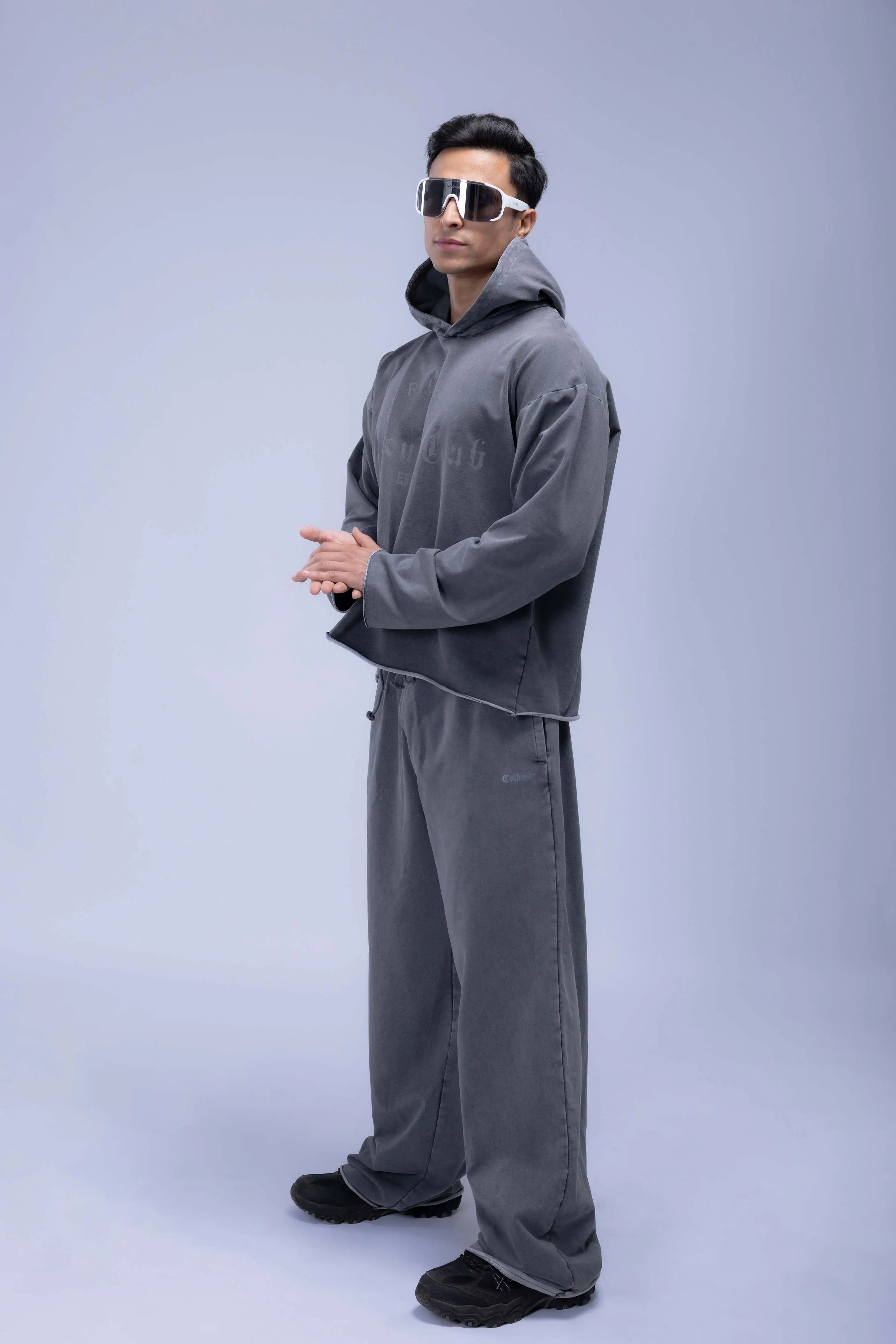 Faded Acid Wash Boxy Fit Hoodie - Image 5