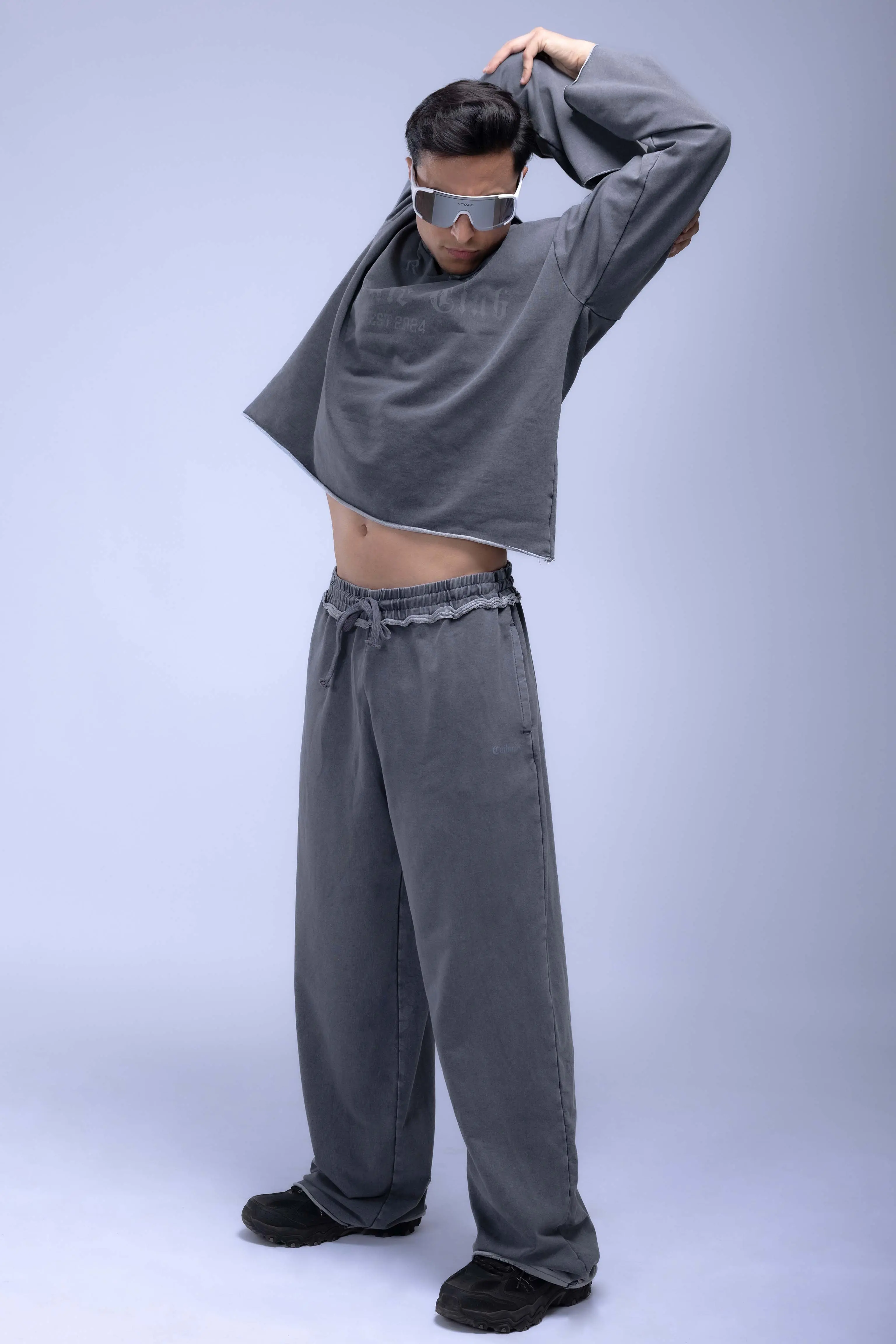 Faded Acid Wash Boxy Fit Hoodie - Image 7