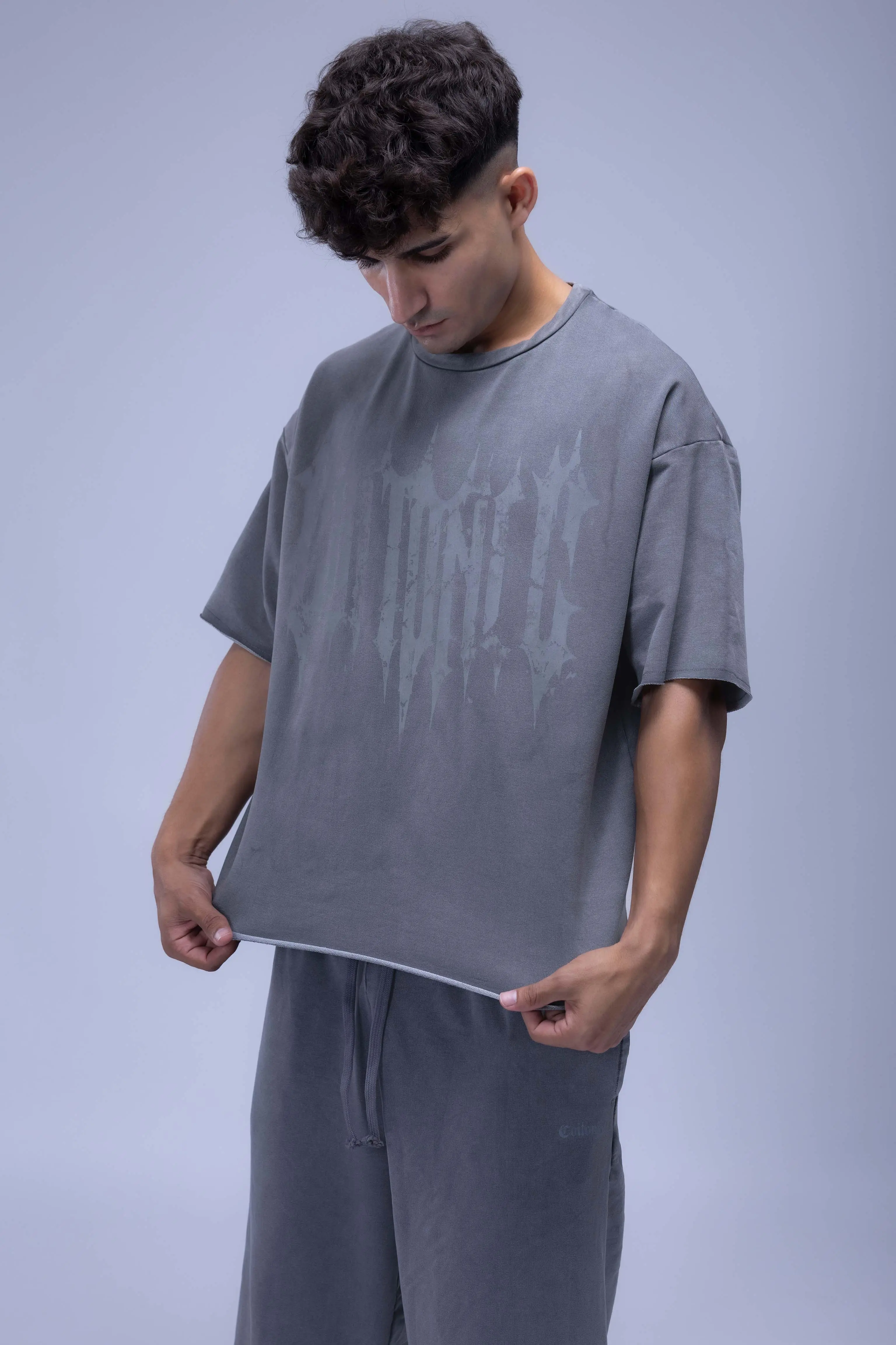 Faded Acid Wash Boxy Fit T- Shirt - Image 3