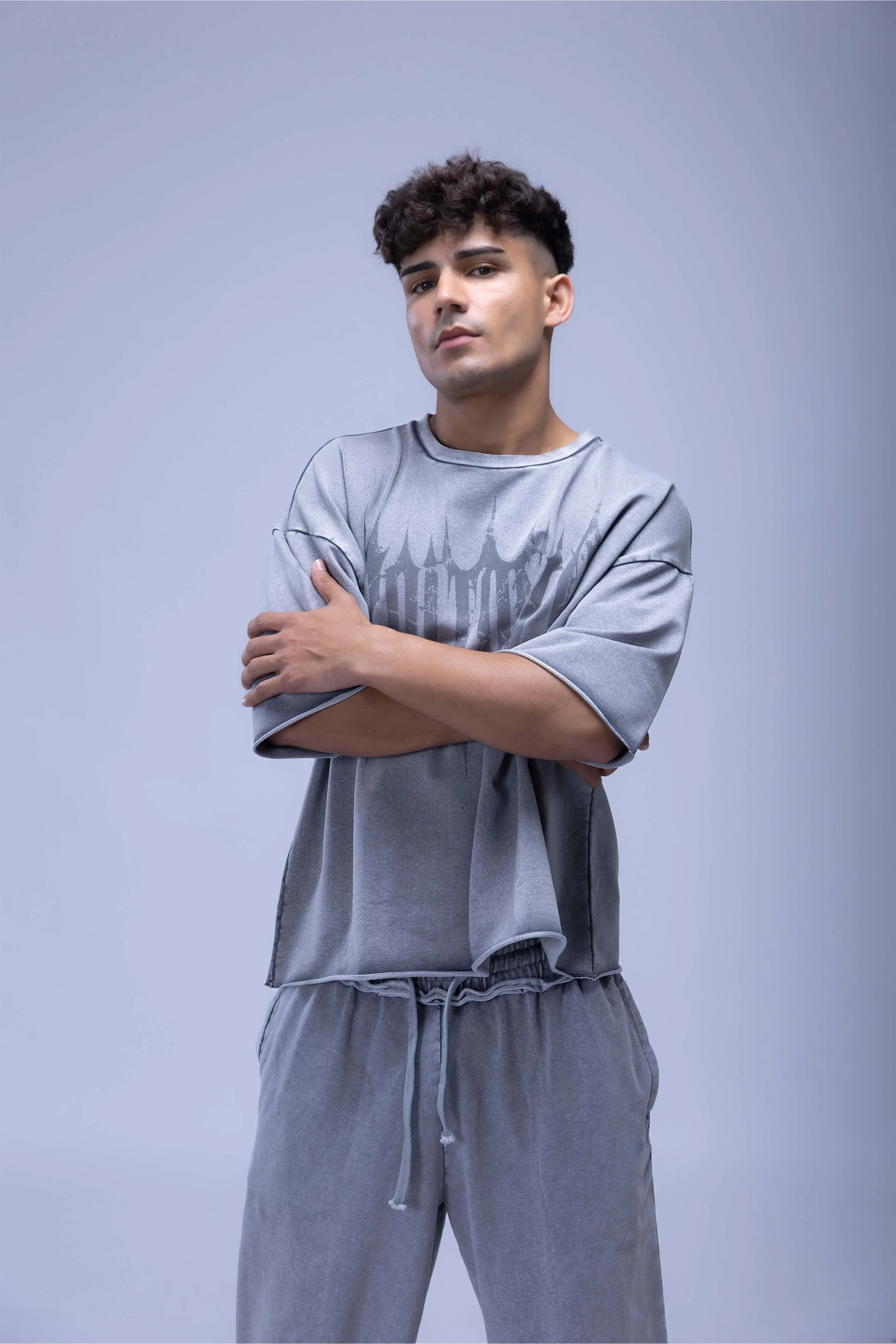 Faded Acid Wash Boxy Fit T- Shirt - Image 5