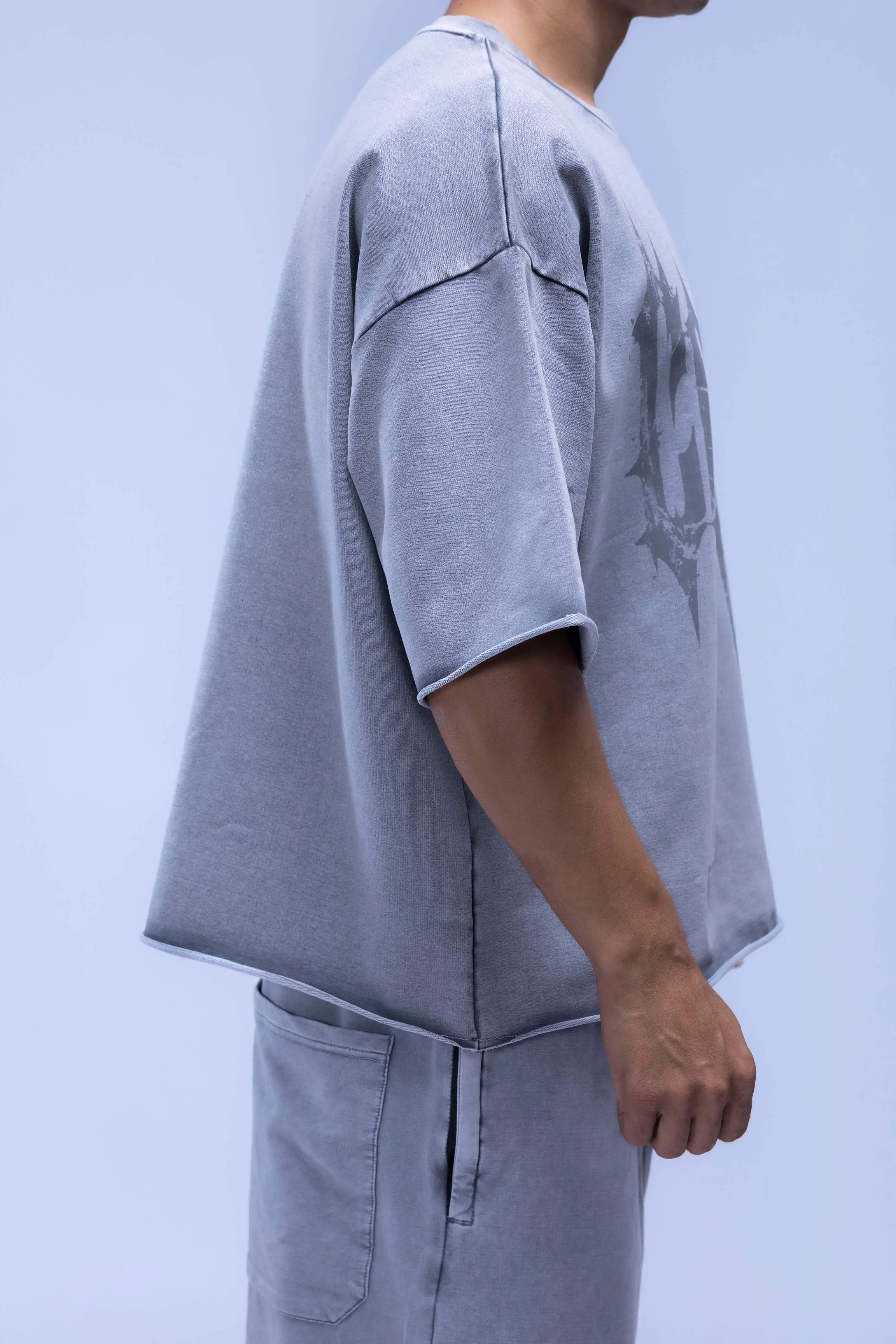 Faded Acid Wash Boxy Fit T- Shirt - Image 7