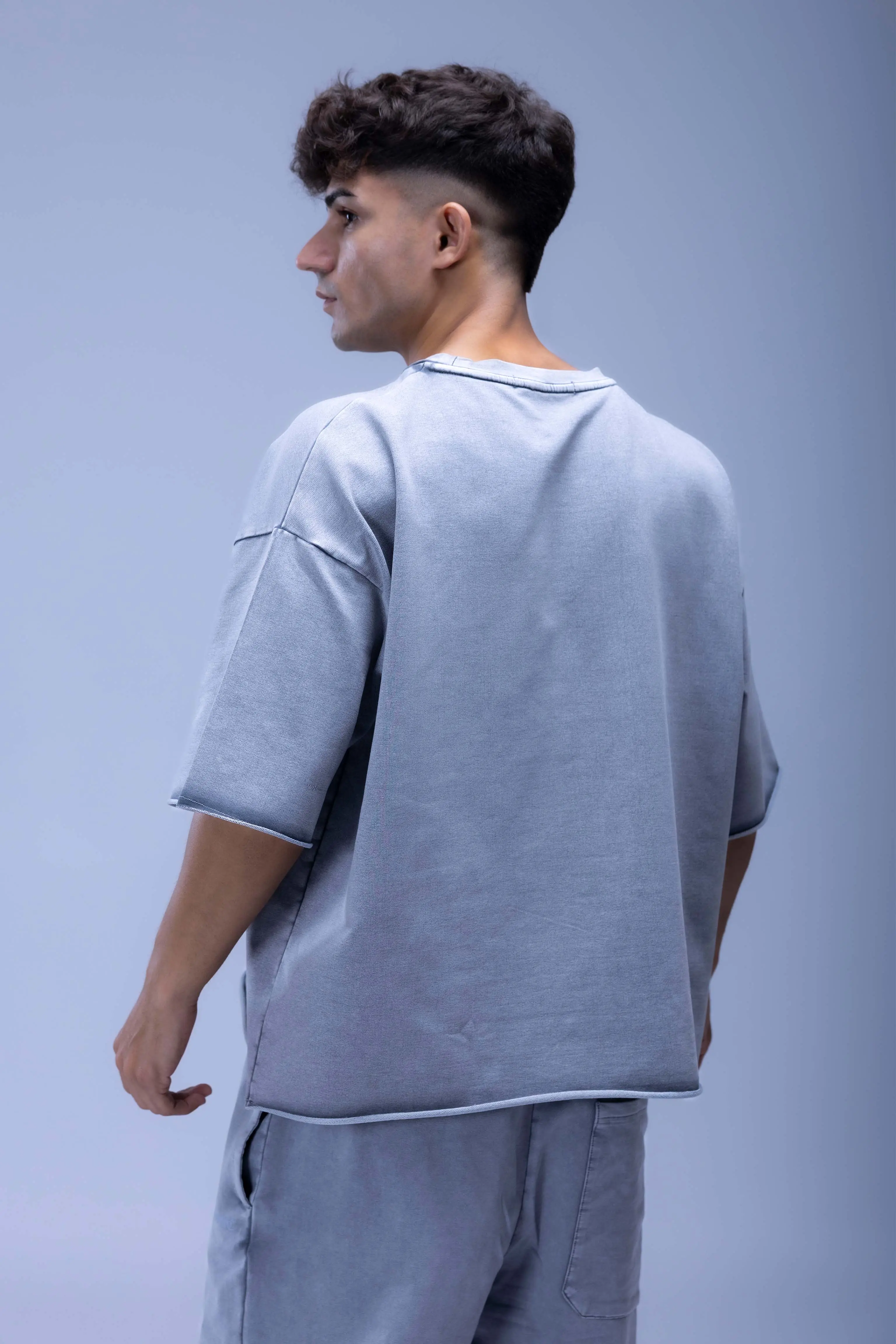 Faded Acid Wash Boxy Fit T- Shirt - Image 8