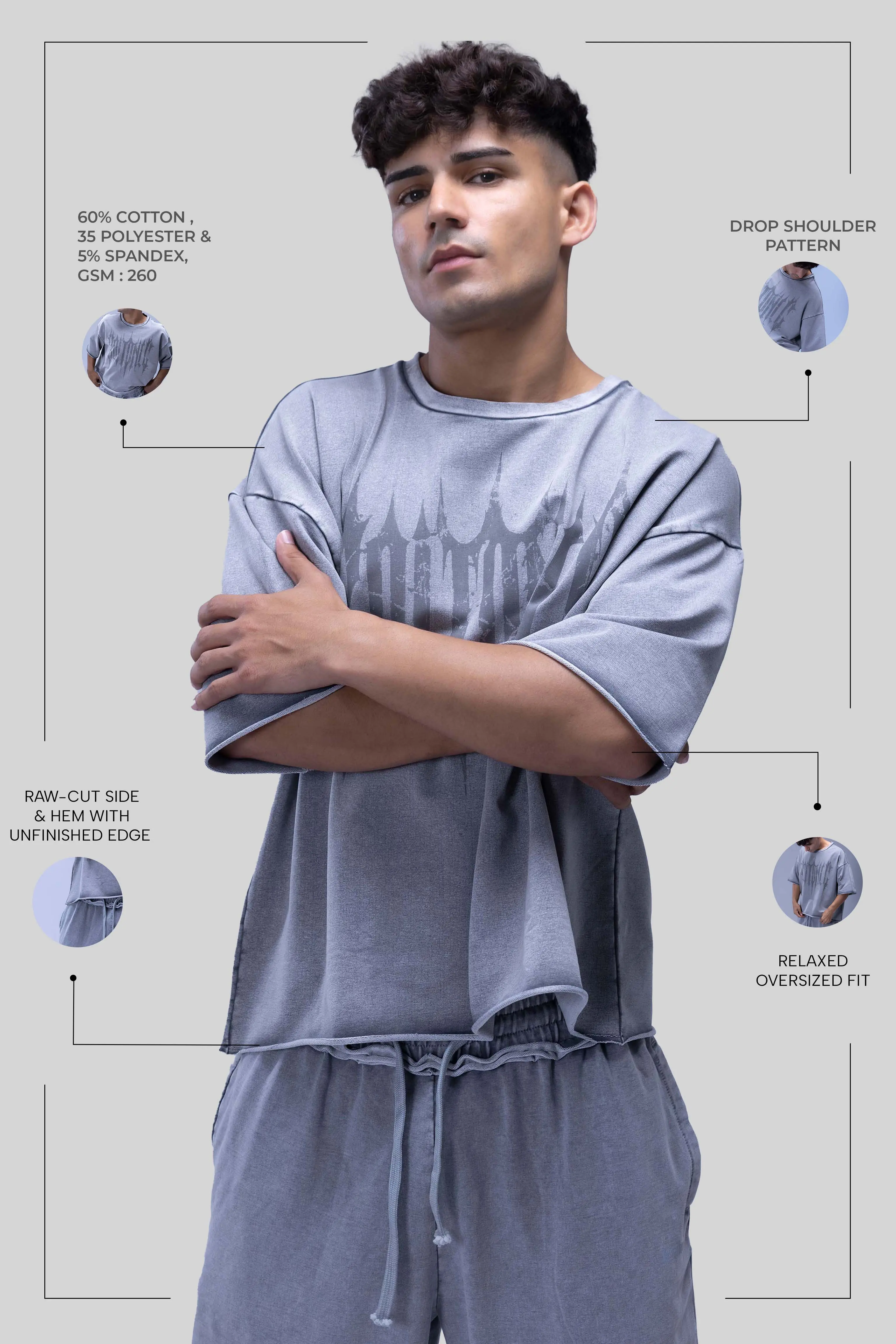 Faded Acid Wash Boxy Fit T- Shirt - Image 9